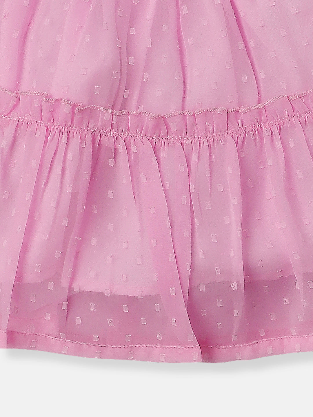 Nautinati Girls Swiss Dot Frock With Flutter Sleeves