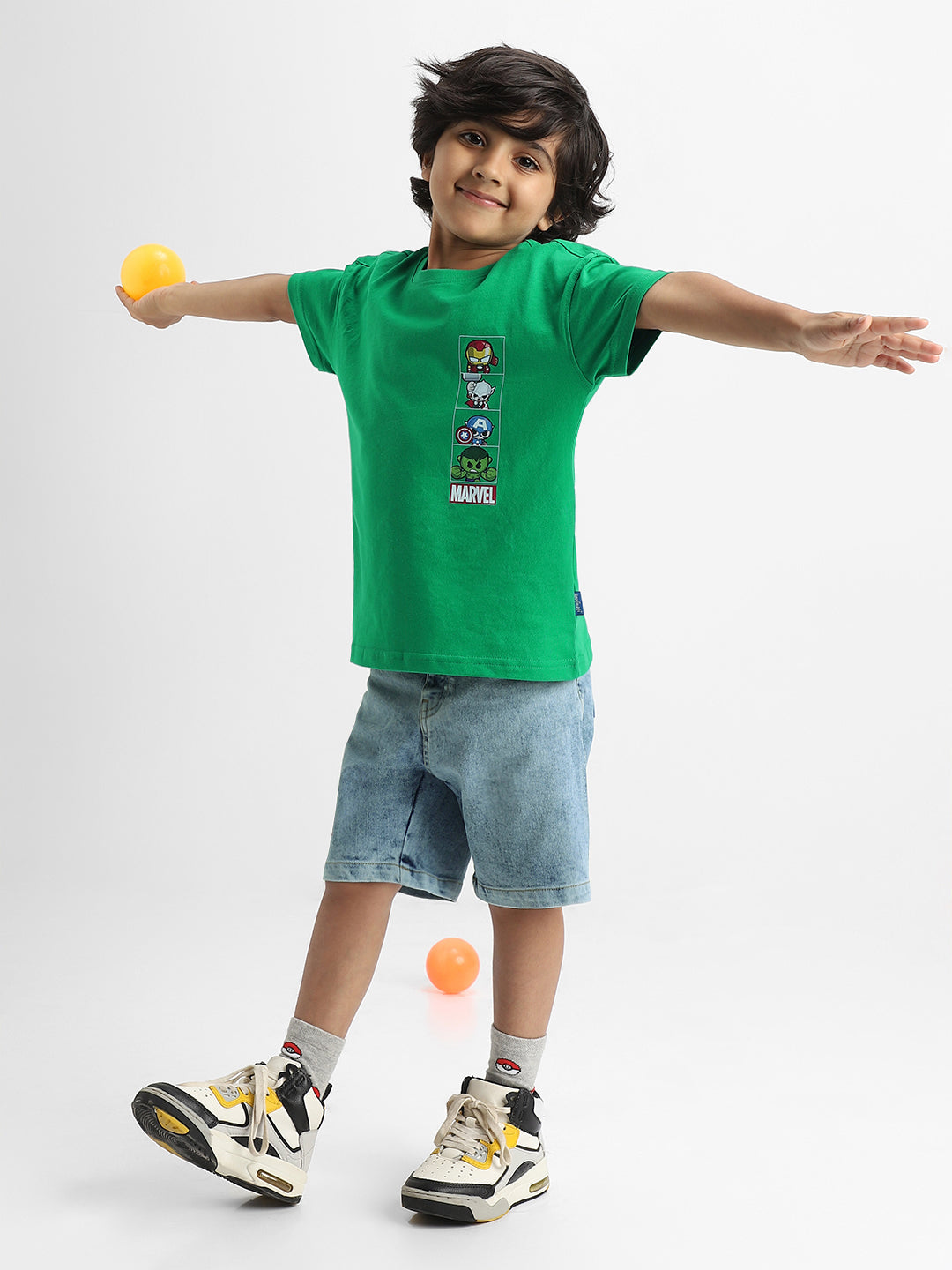 Nautinati Marvel T-shirt and Denim Shorts Set for Boys | Age 2 - 10 Years