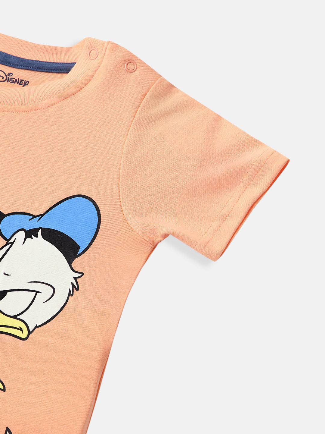 Nautinati Disney Donald Duck Baby Boys Pure Cotton Regular T Shirt (Orange, Pack of 1)