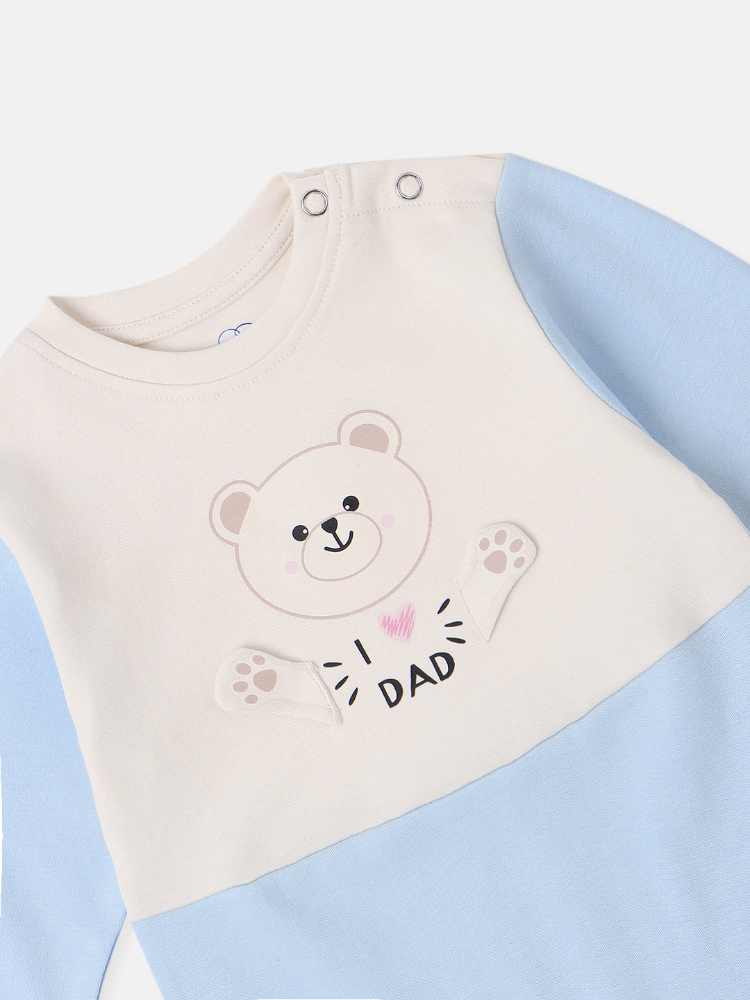 Nautinati Infants Premium Cotton Colourblock & Graphic Printed Sleepsuit