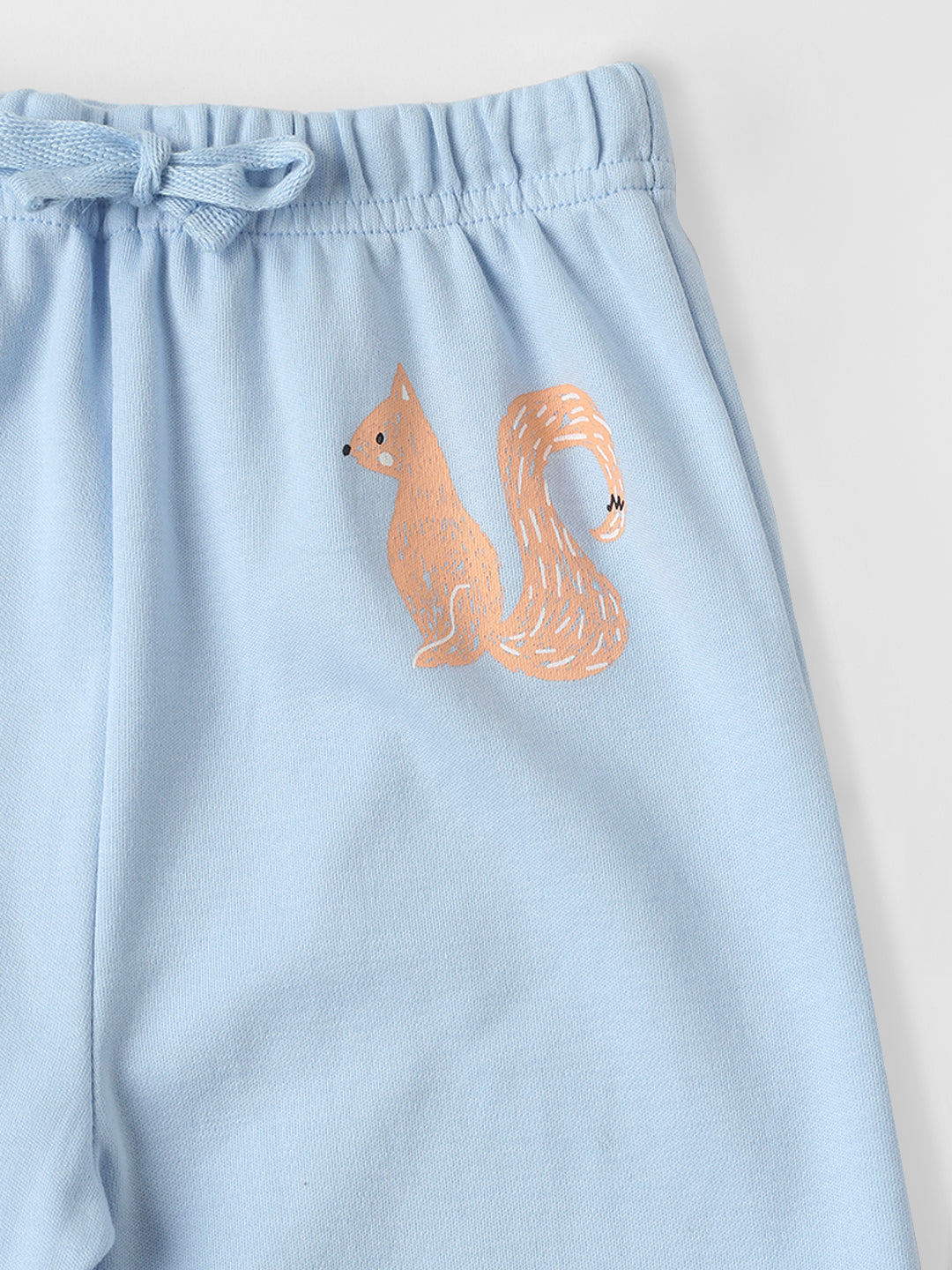 Nautinati Cotton Solid and Forest AOP Pack of 2 Pants Set for Baby Girls