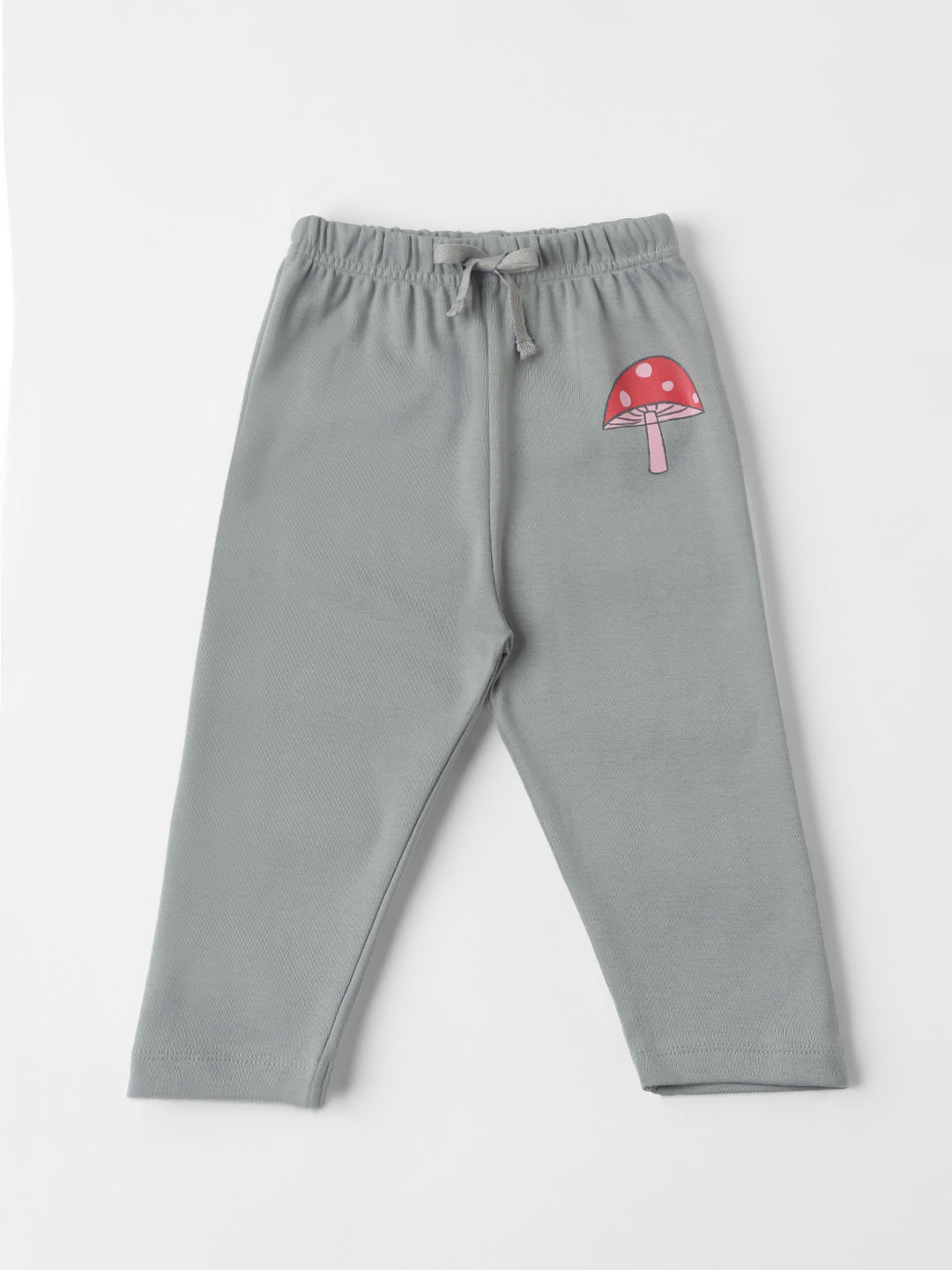 Nautinati Cotton Solid and Forest AOP Pack of 2 Pants Set for Baby Girls