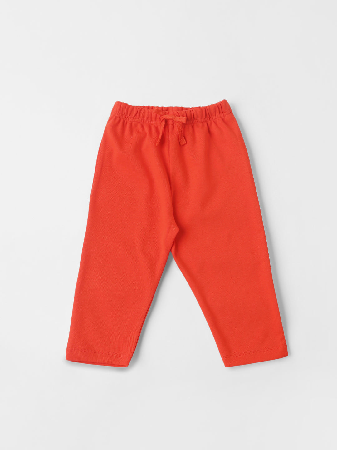 Nautinati Cotton Solid and Forest AOP Pack of 2 Pants Set for Baby Girls