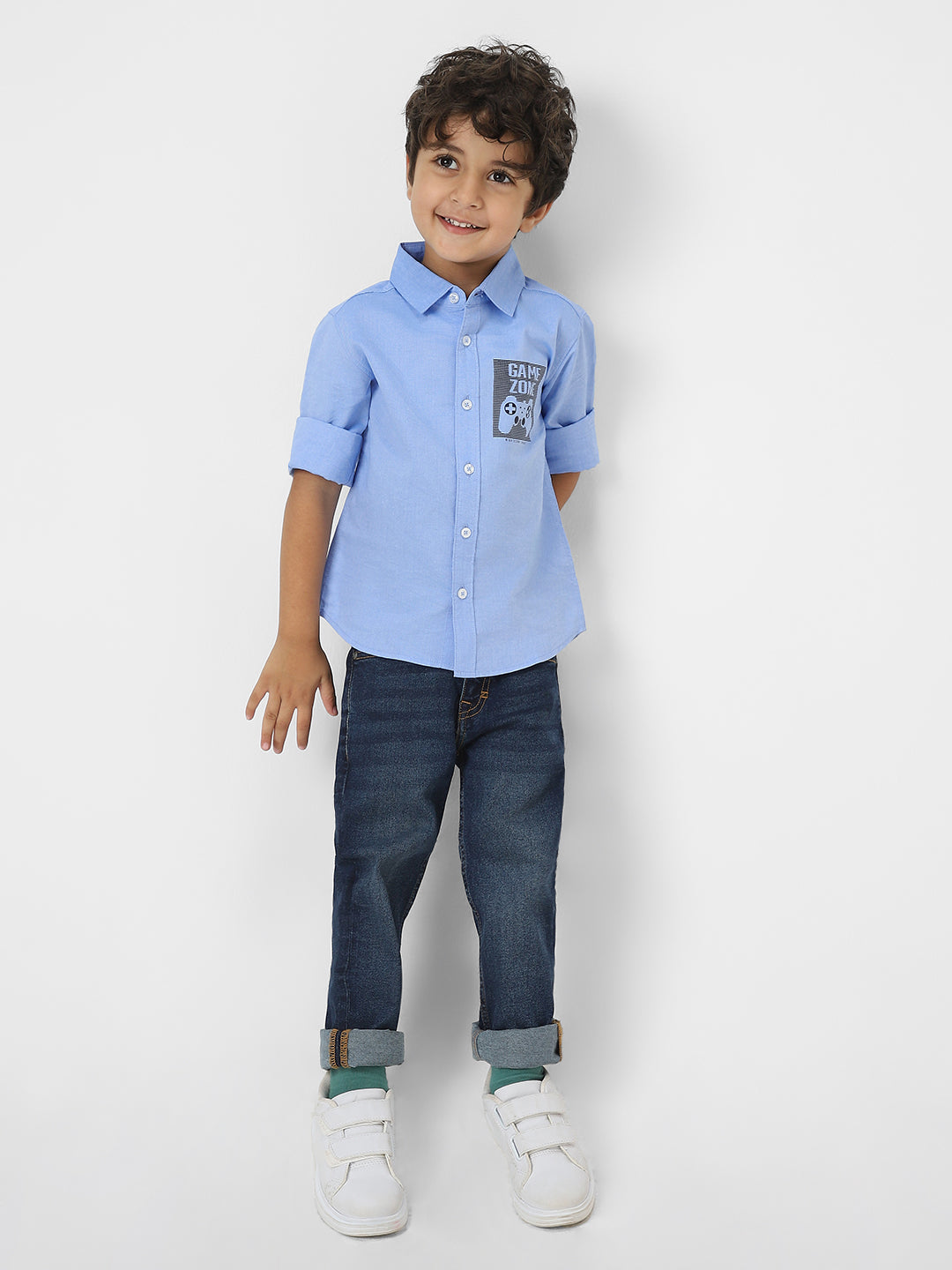 Nautinati Boys Cotton Printed Shirt