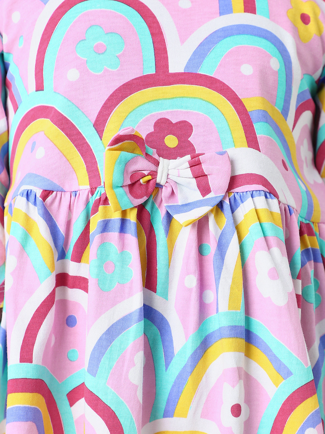 Nautinati Girls’ Cotton Rainbow Print Dress