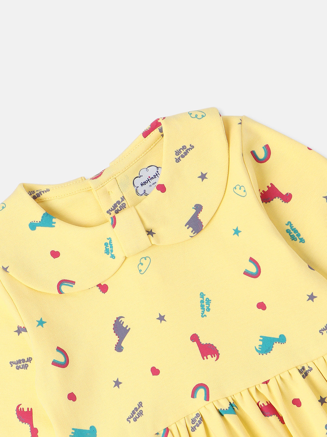 Nautinati Infants Cotton All Over Graphic Print Dress with Matching Headband