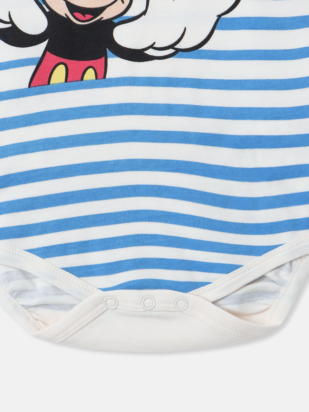 Nautinati Infants Soft Cotton Striped and Mickey Printed Bodysuit
