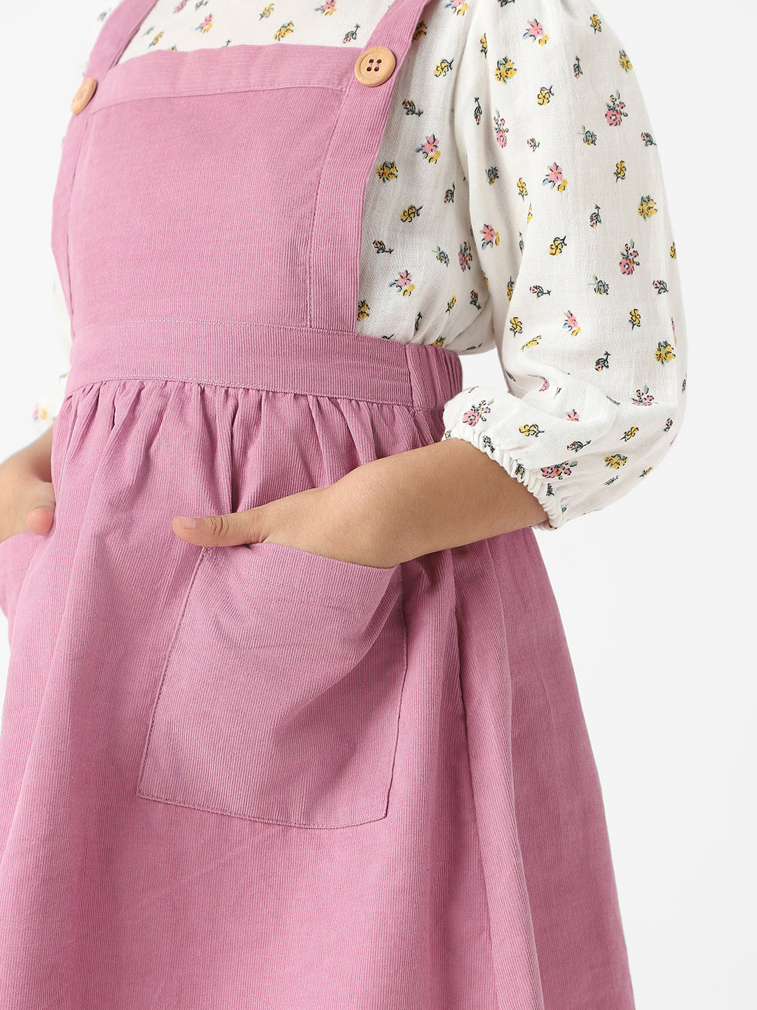 Nautinati Girls' Cotton Dungaree Set