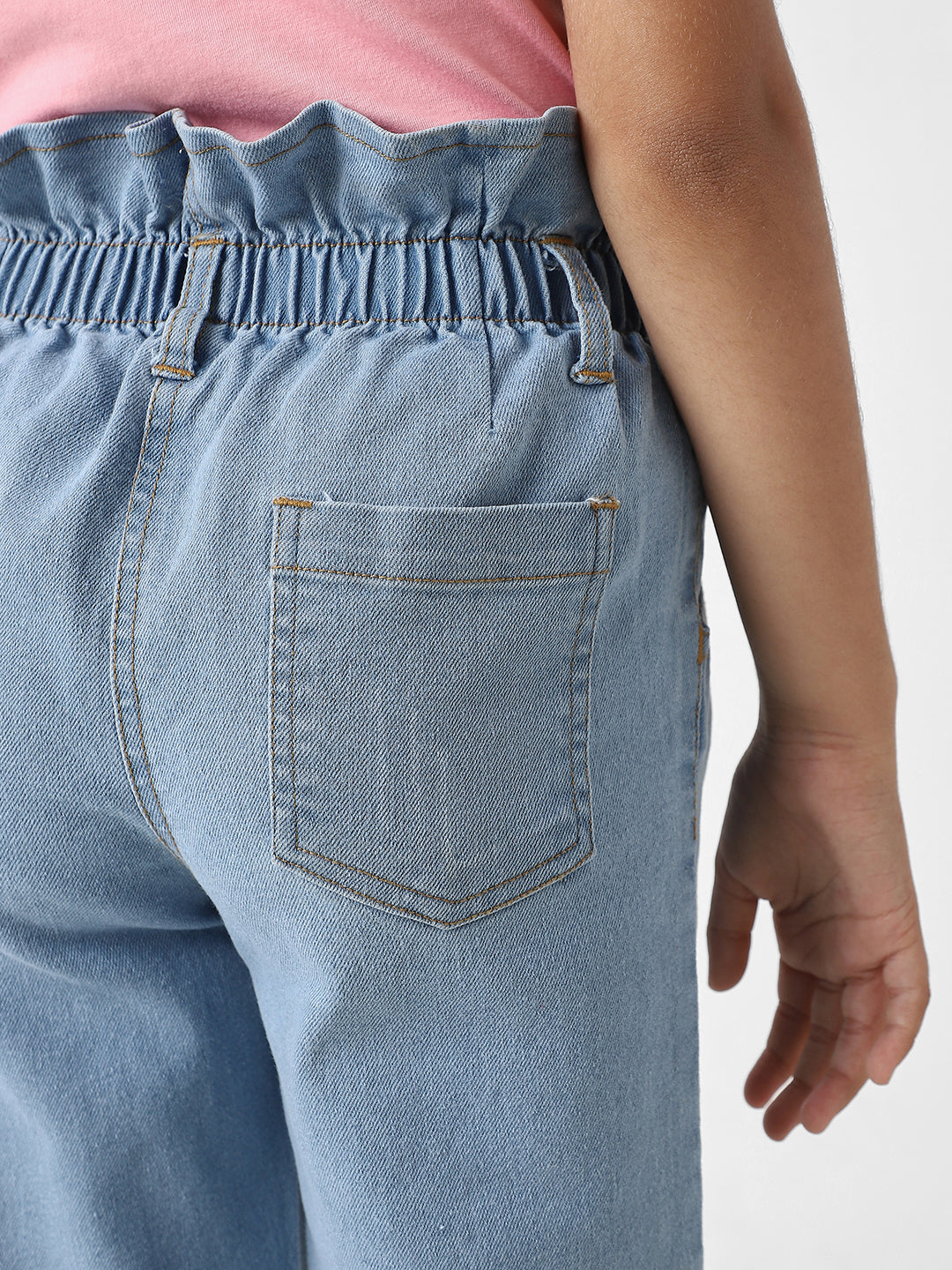 Nautinati Girls' Cotton Denim Distressed Jeans