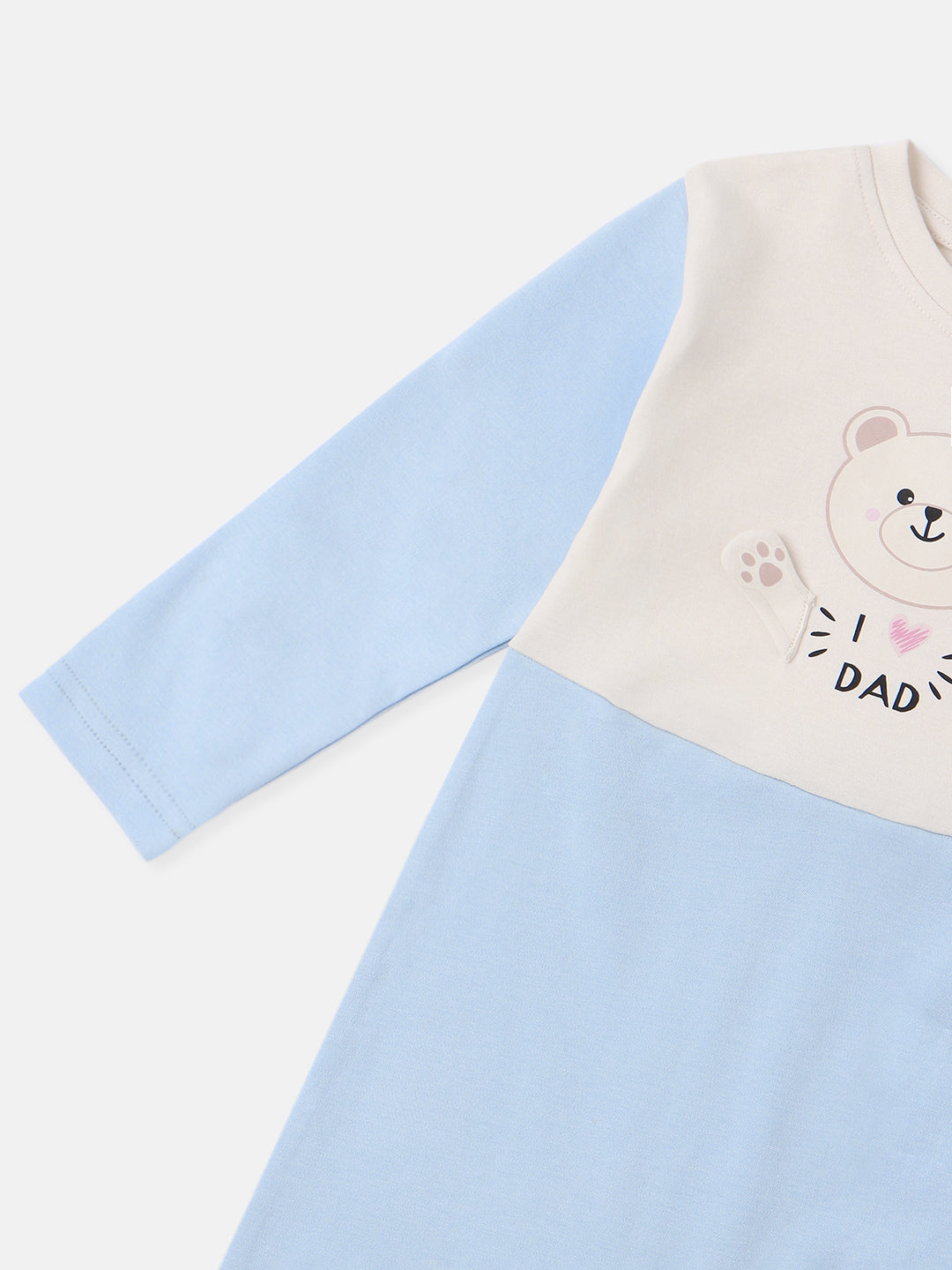 Nautinati Infants Premium Cotton Colourblock & Graphic Printed Sleepsuit