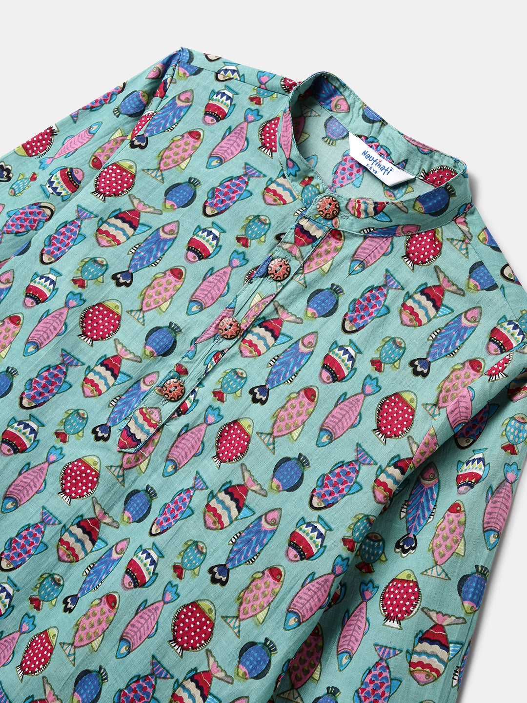 Nautinati Boys' Cotton Festive Kurta and Pyjama Set | Block Print Kurta | Age 2-10 Years