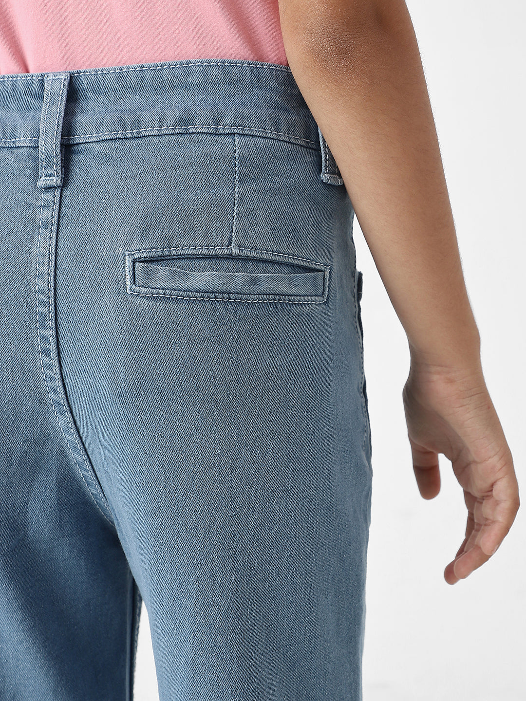 Nautinati Girls' Solid Classic Fit Cotton Denim Jeans