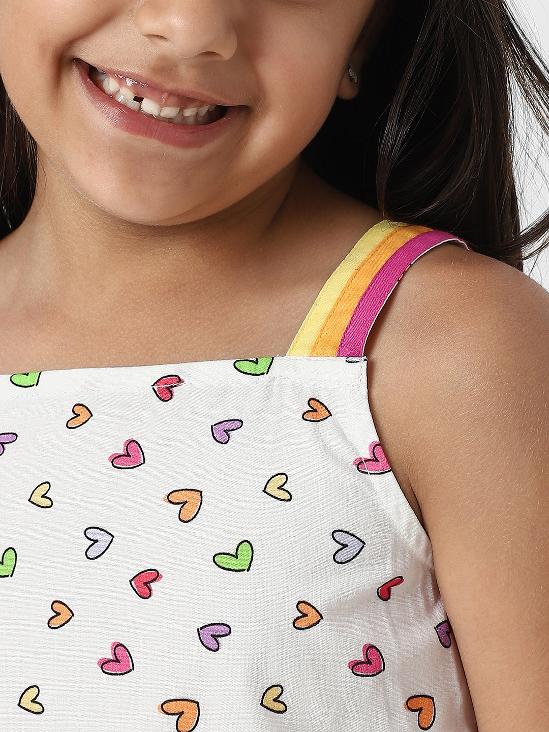 Nautinati Girls’ White Poplin Cotton Sleeveless Dress