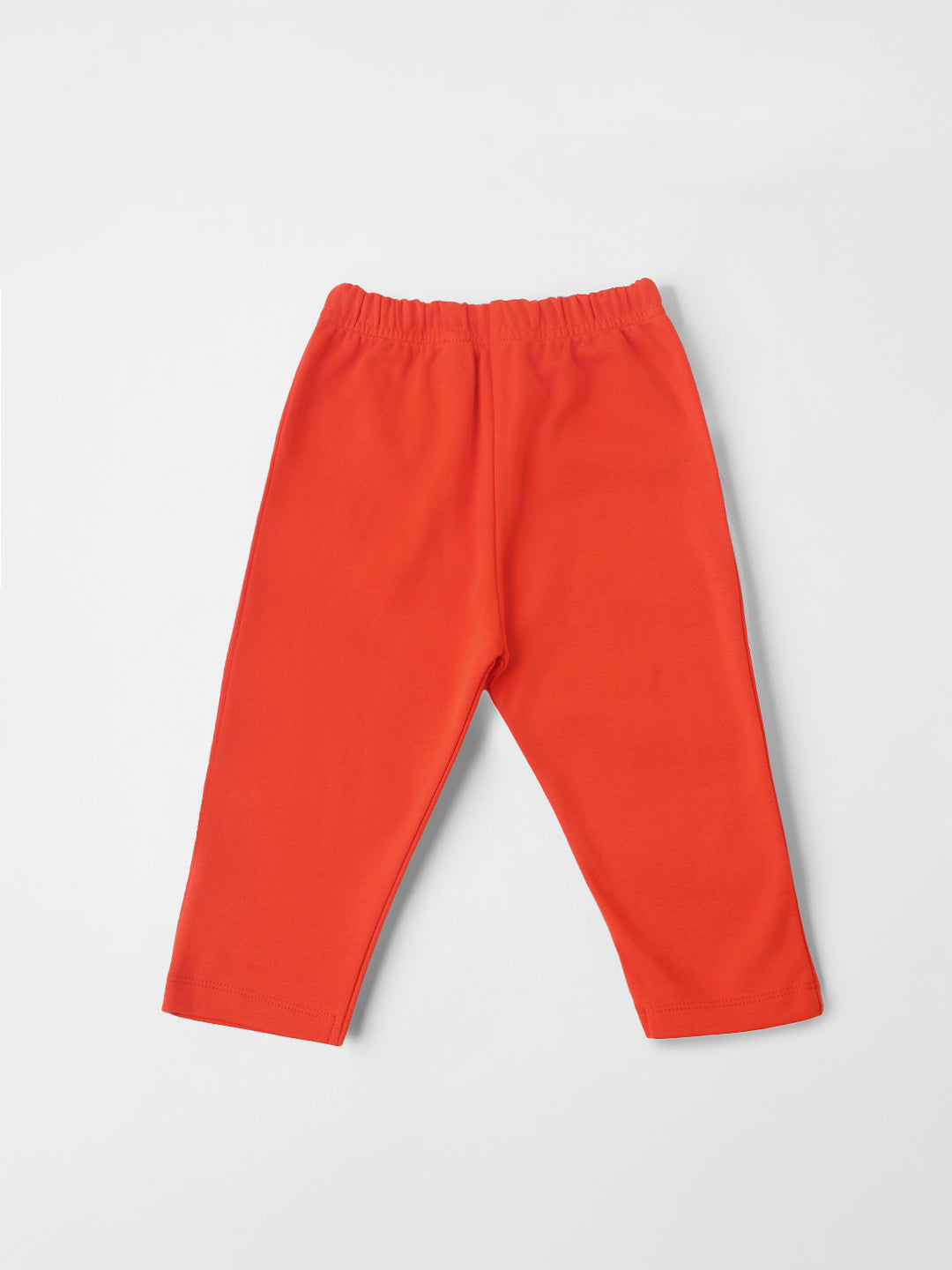 Nautinati Cotton Solid and Forest AOP Pack of 2 Pants Set for Baby Girls