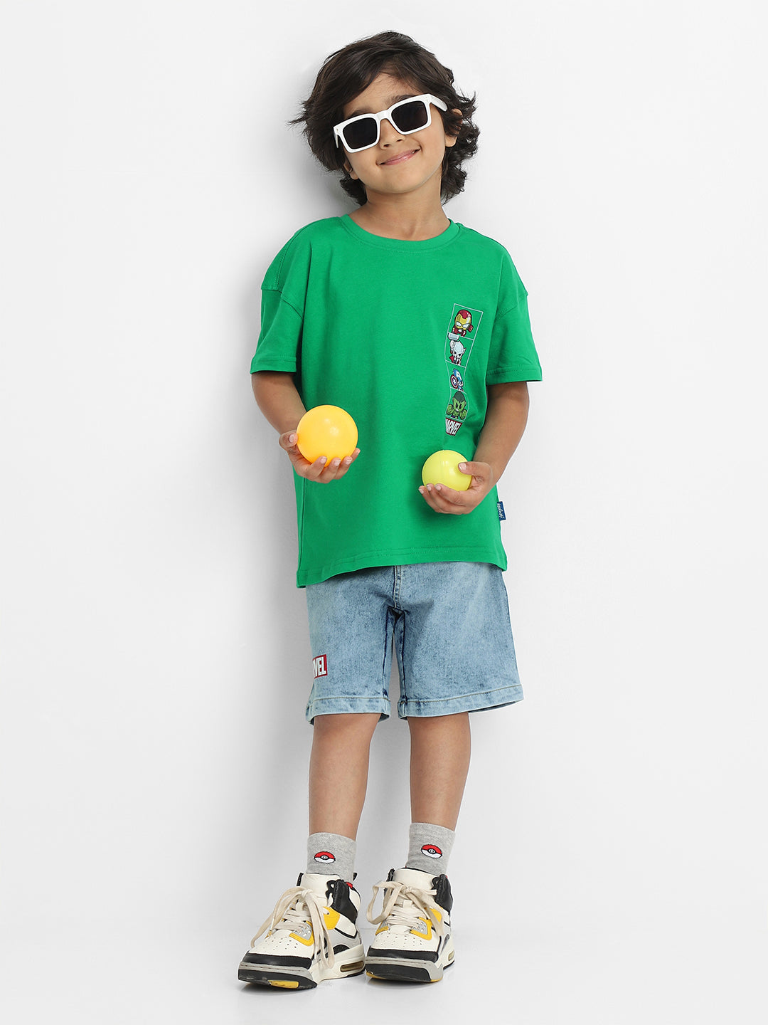 Nautinati Marvel T-shirt and Denim Shorts Set for Boys | Age 2 - 10 Years