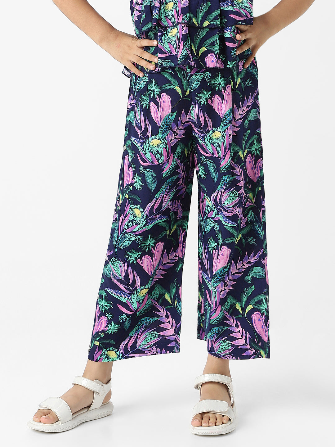 Nautinati Girls' Combo Set of Tiered Top and Bottoms