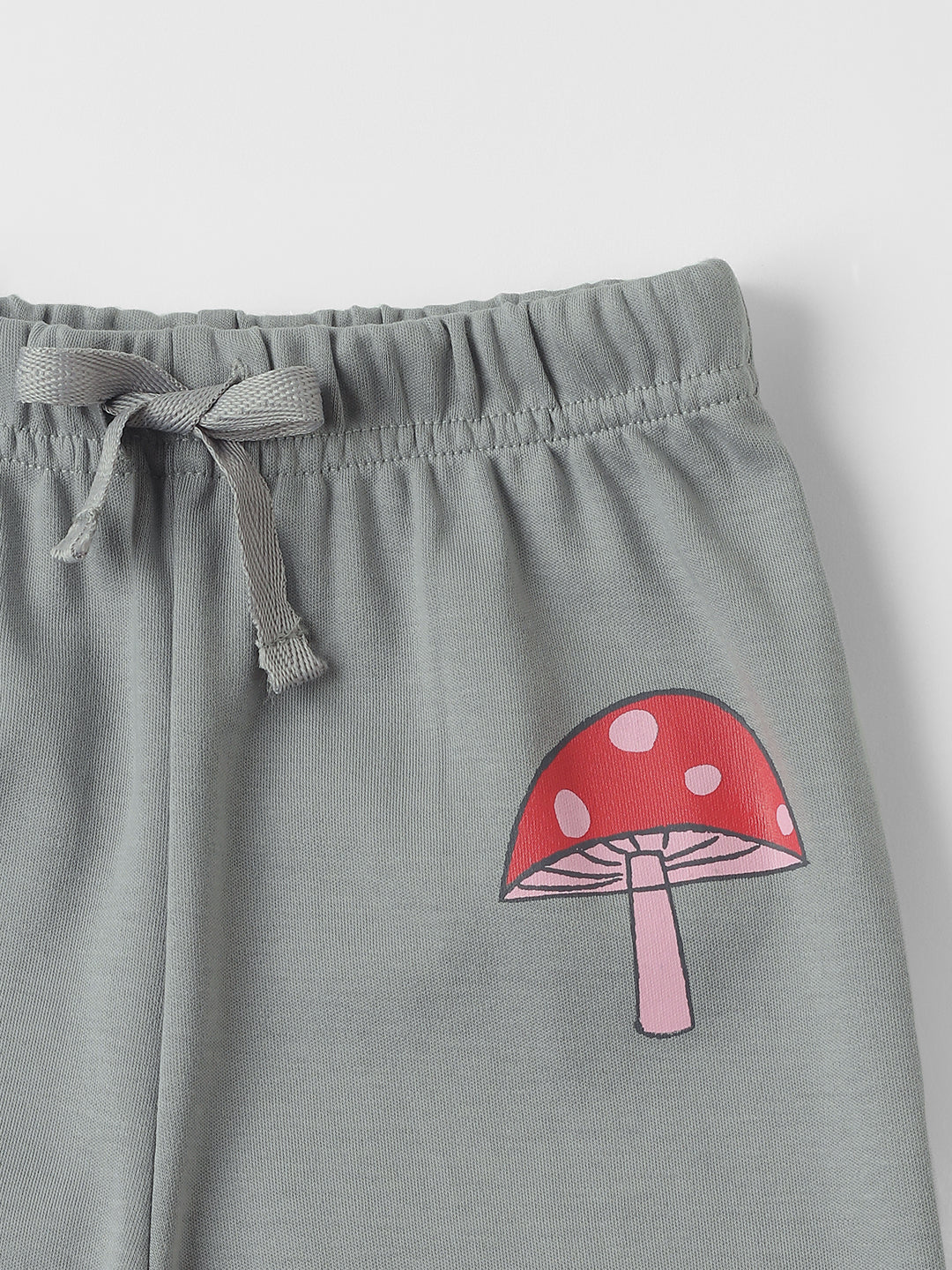 Nautinati Cotton Solid and Forest AOP Pack of 2 Pants Set for Baby Girls