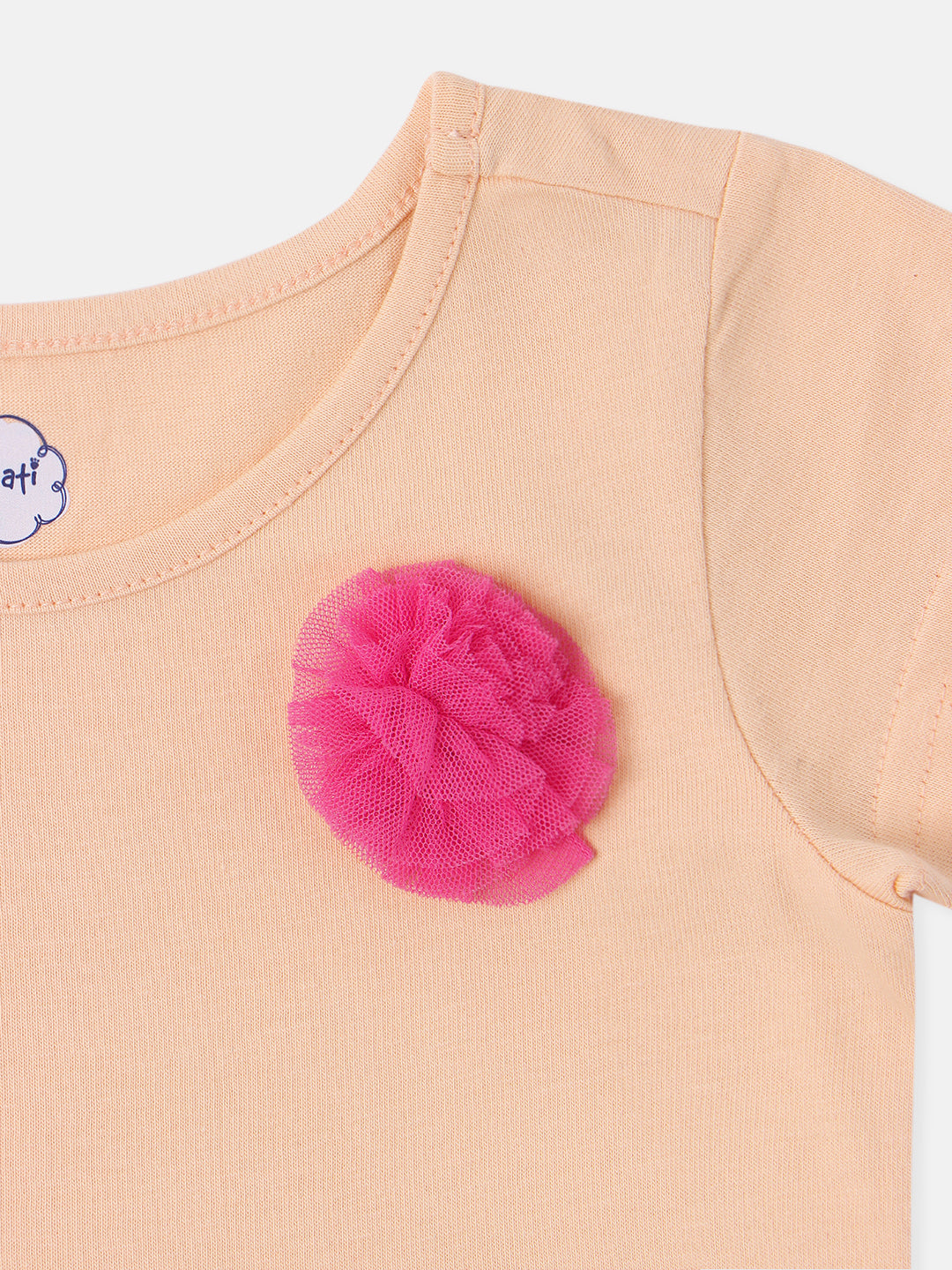 Nautinati Girls Cotton Striped Mesh Dress with Knitted Upper Bodice