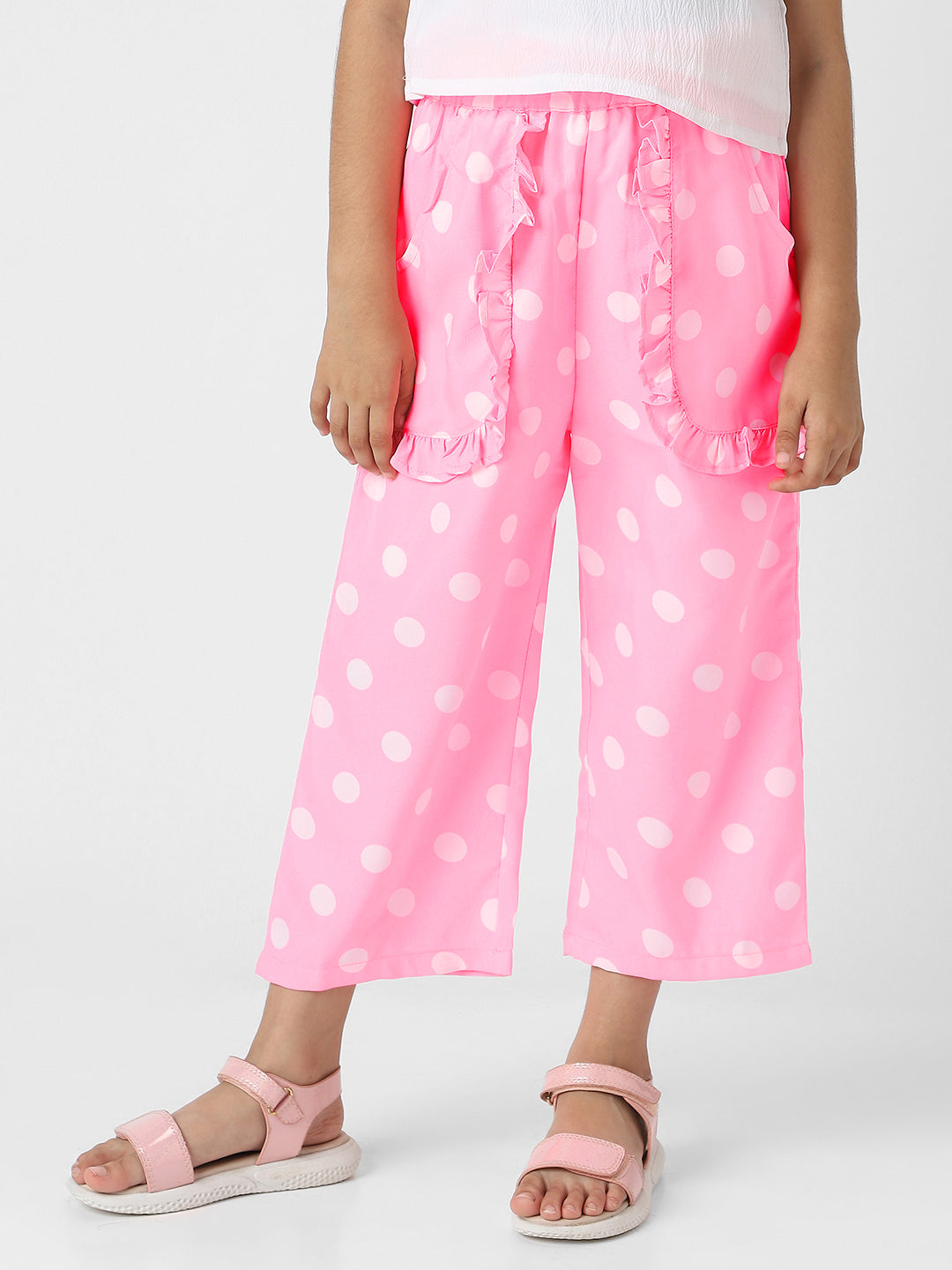 Nautinati Girls' Polka Print Combo Set of Top and Bottoms