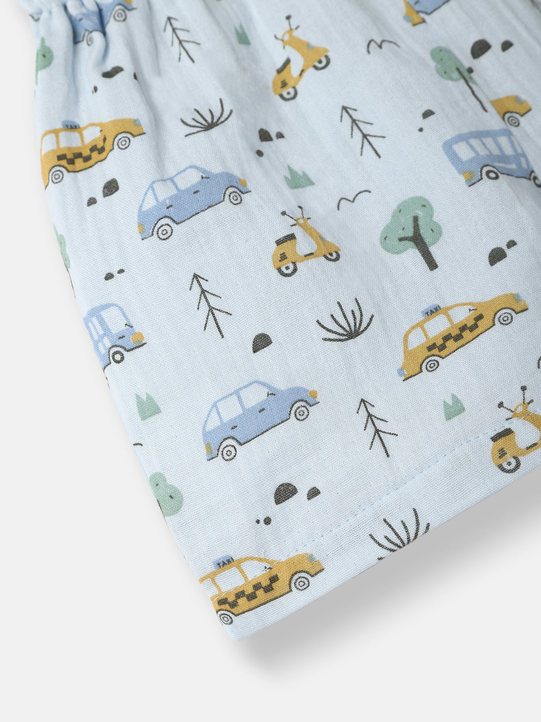 Nautinati Infant Boys' Patterened Muslin Cotton Clothing Set of Top and Pants