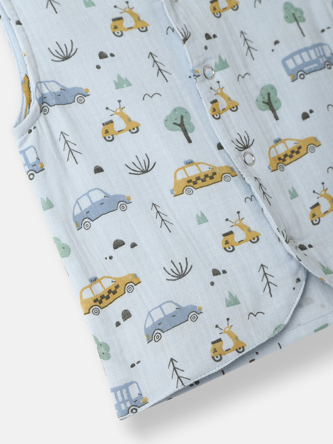 Nautinati Infant Boys' Patterened Muslin Cotton Clothing Set of Top and Pants