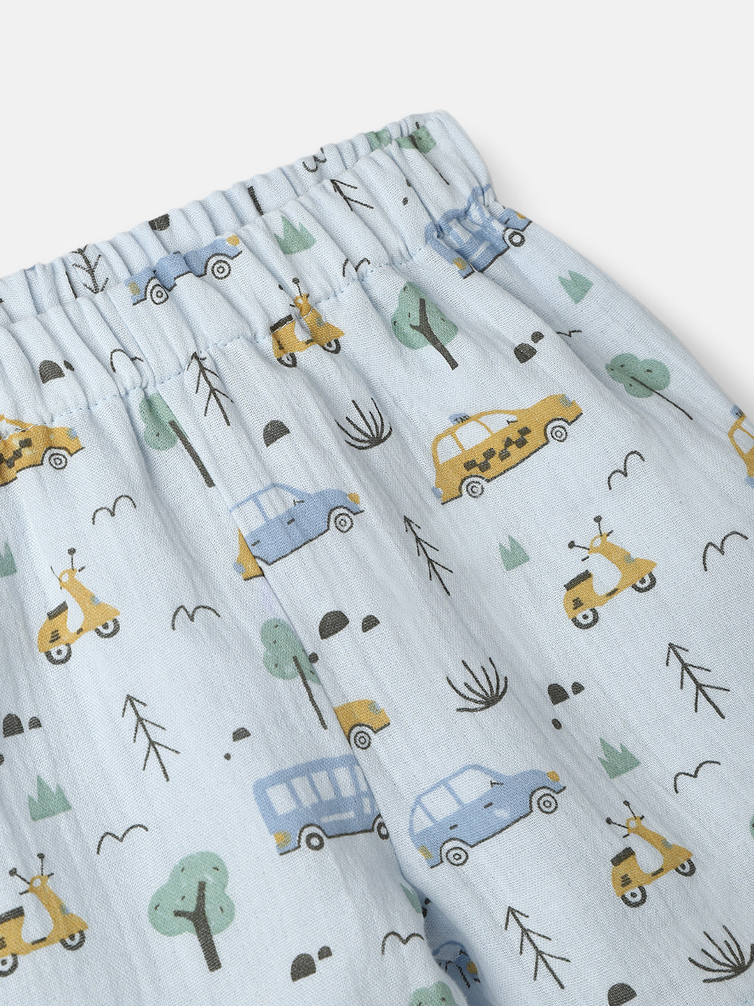 Nautinati Infant Boys' Patterened Muslin Cotton Clothing Set of Top and Pants