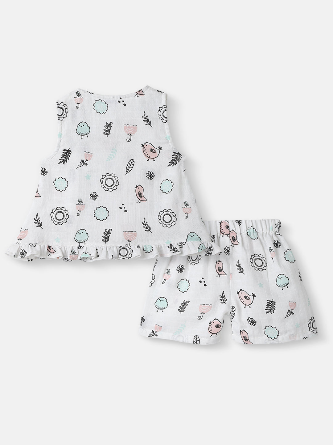 Nautinati Infant Boys' Patterened Muslin Cotton Clothing Set of Top and Pants