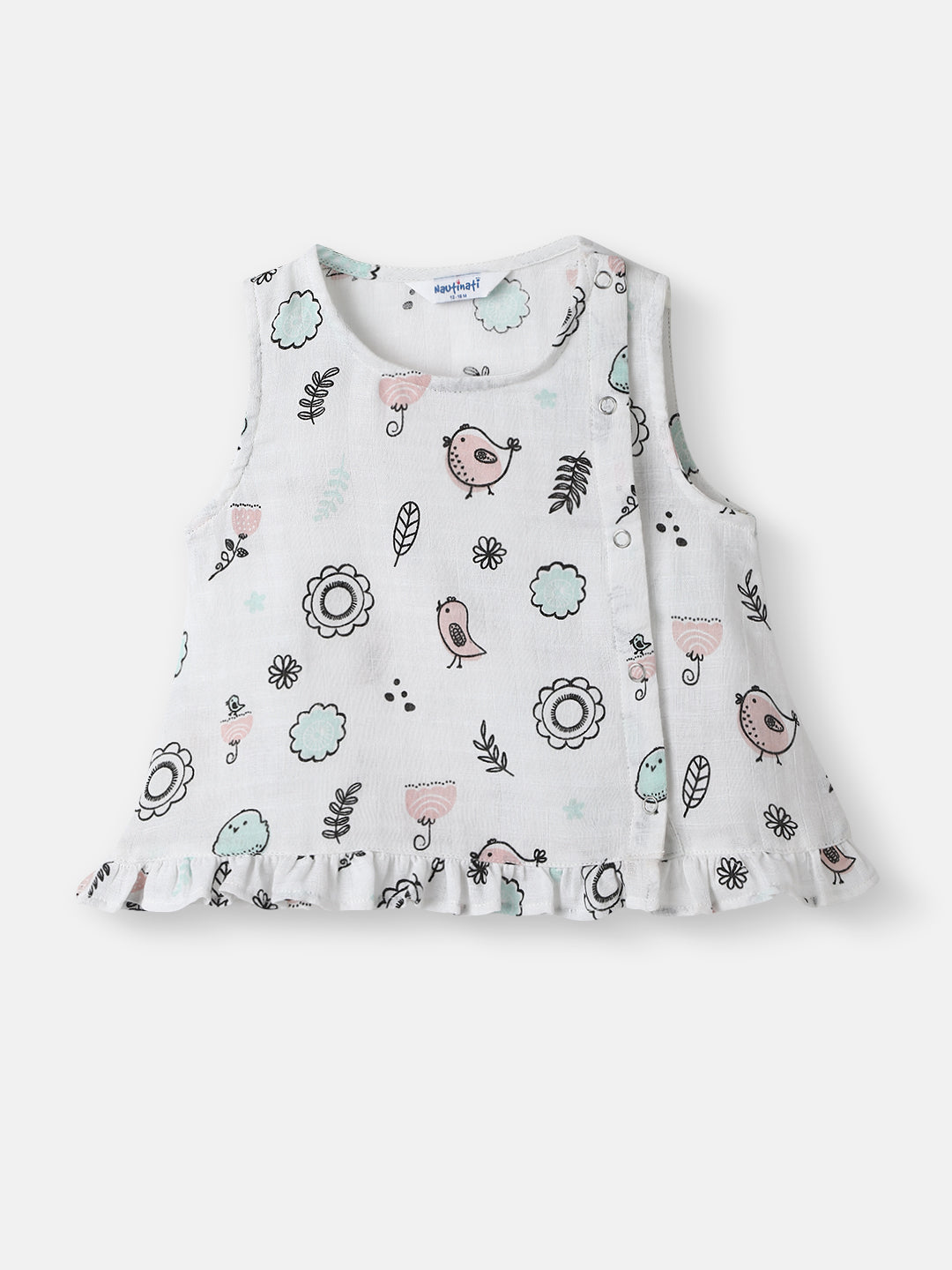 Nautinati Infant Boys' Patterened Muslin Cotton Clothing Set of Top and Pants