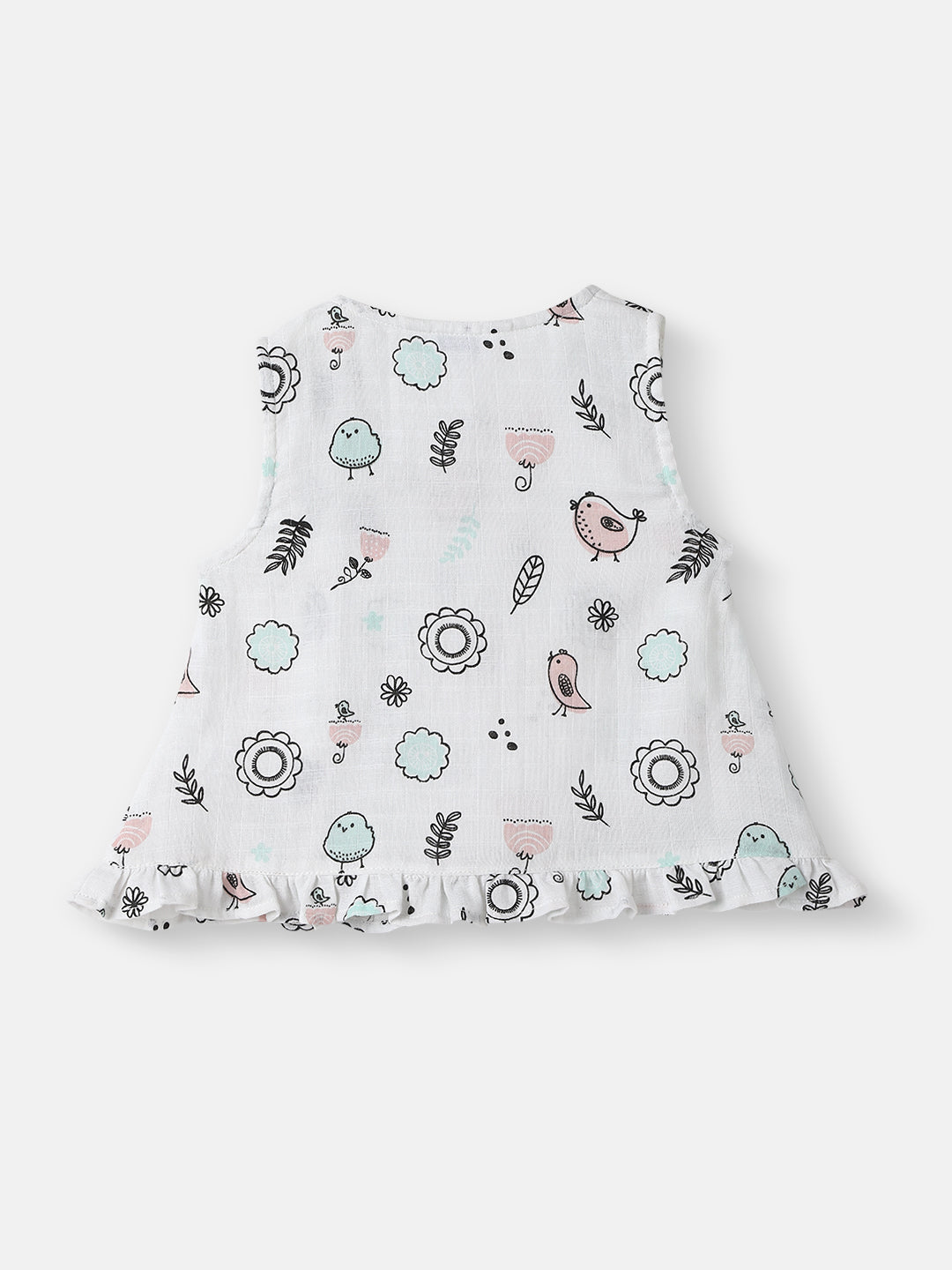 Nautinati Infant Boys' Patterened Muslin Cotton Clothing Set of Top and Pants