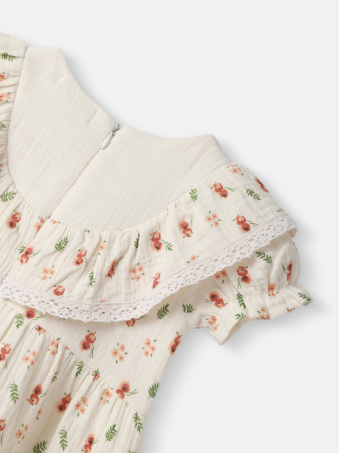 Nautinati Girls’ Floral Cotton Lace Dress