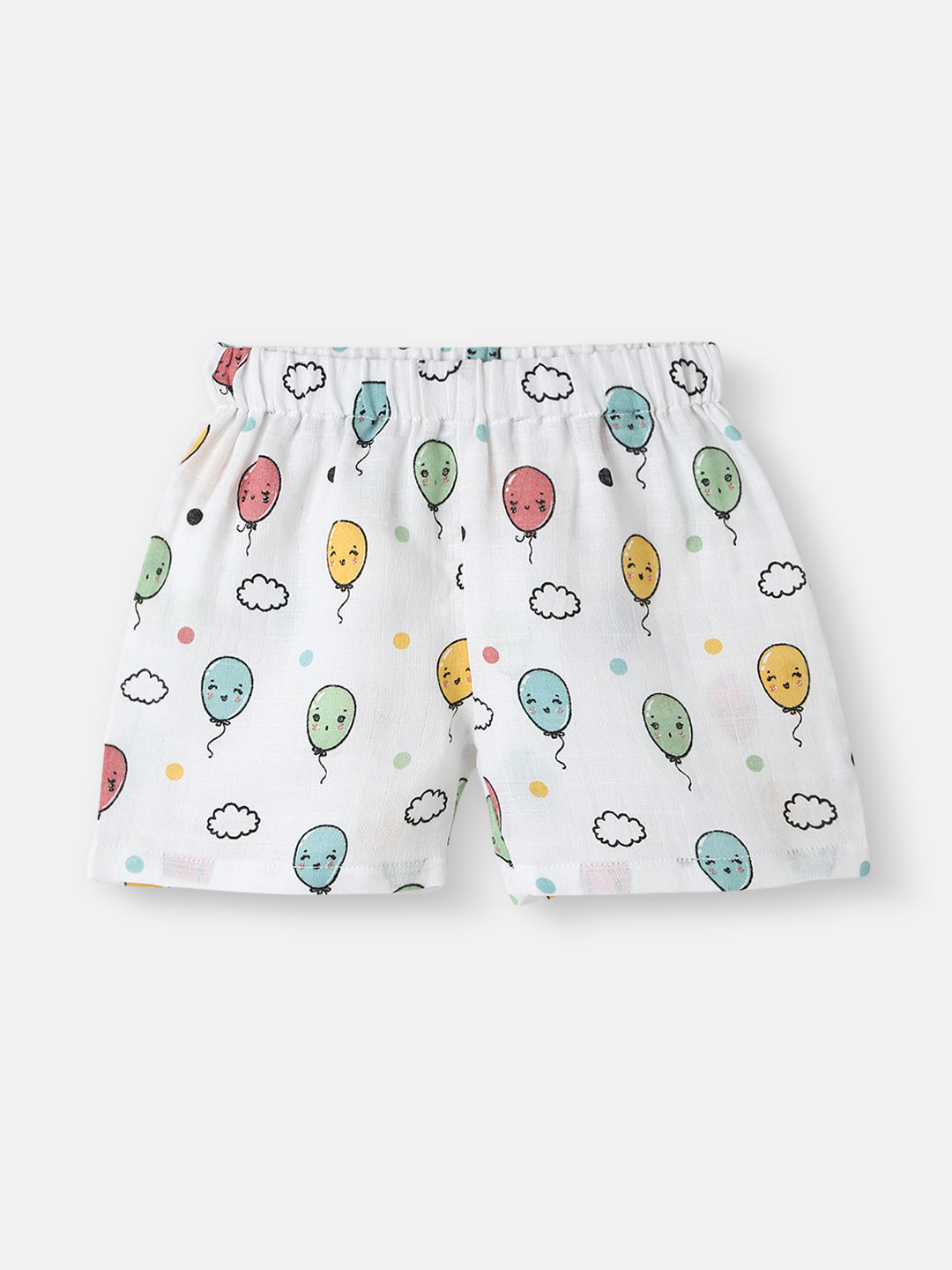 Nautinati Girls' Cotton Balloon Print Sleeveless Top and Shorts Coord Set