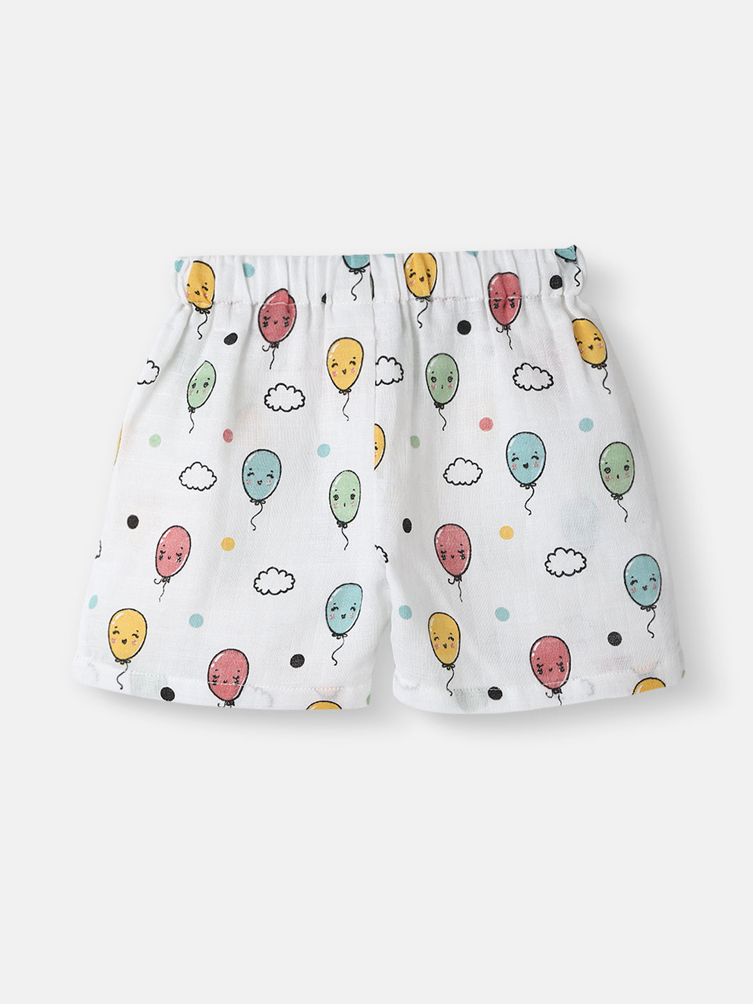 Nautinati Girls' Cotton Balloon Print Sleeveless Top and Shorts Coord Set