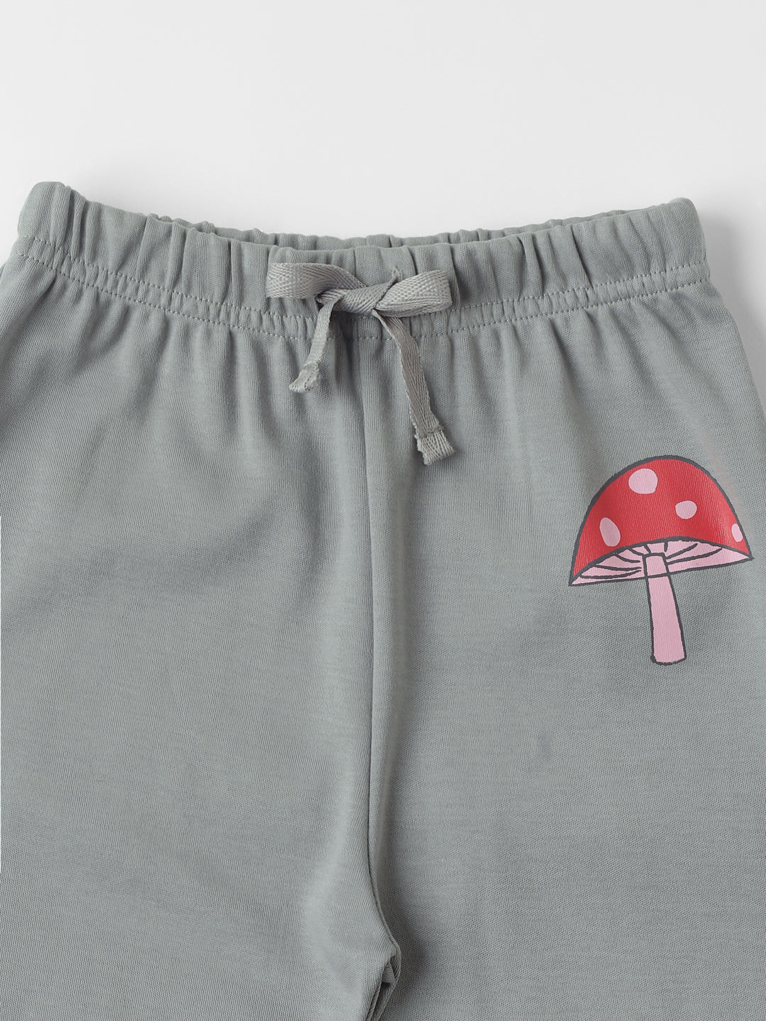 Nautinati Cotton Solid and Forest AOP Pack of 2 Pants Set for Baby Girls