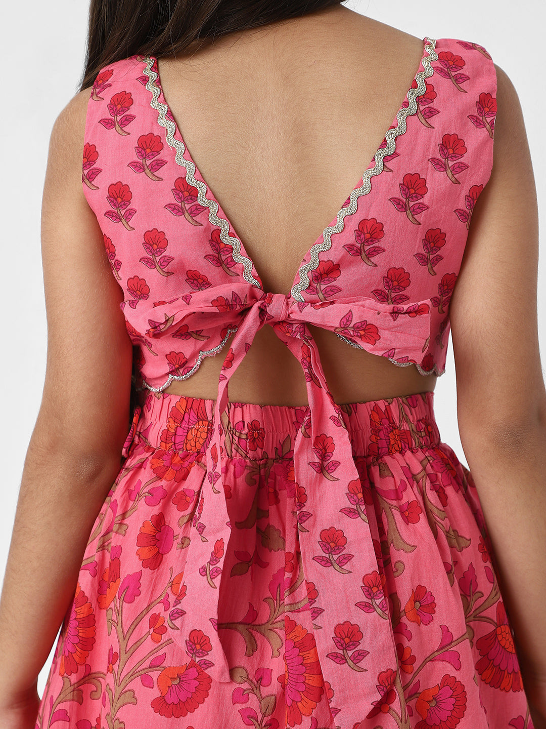 Nautinati Girls Choli and Ghagra Set with Dupatta | Cotton Lehenga Set for Girls | Party Wear Set for Girls