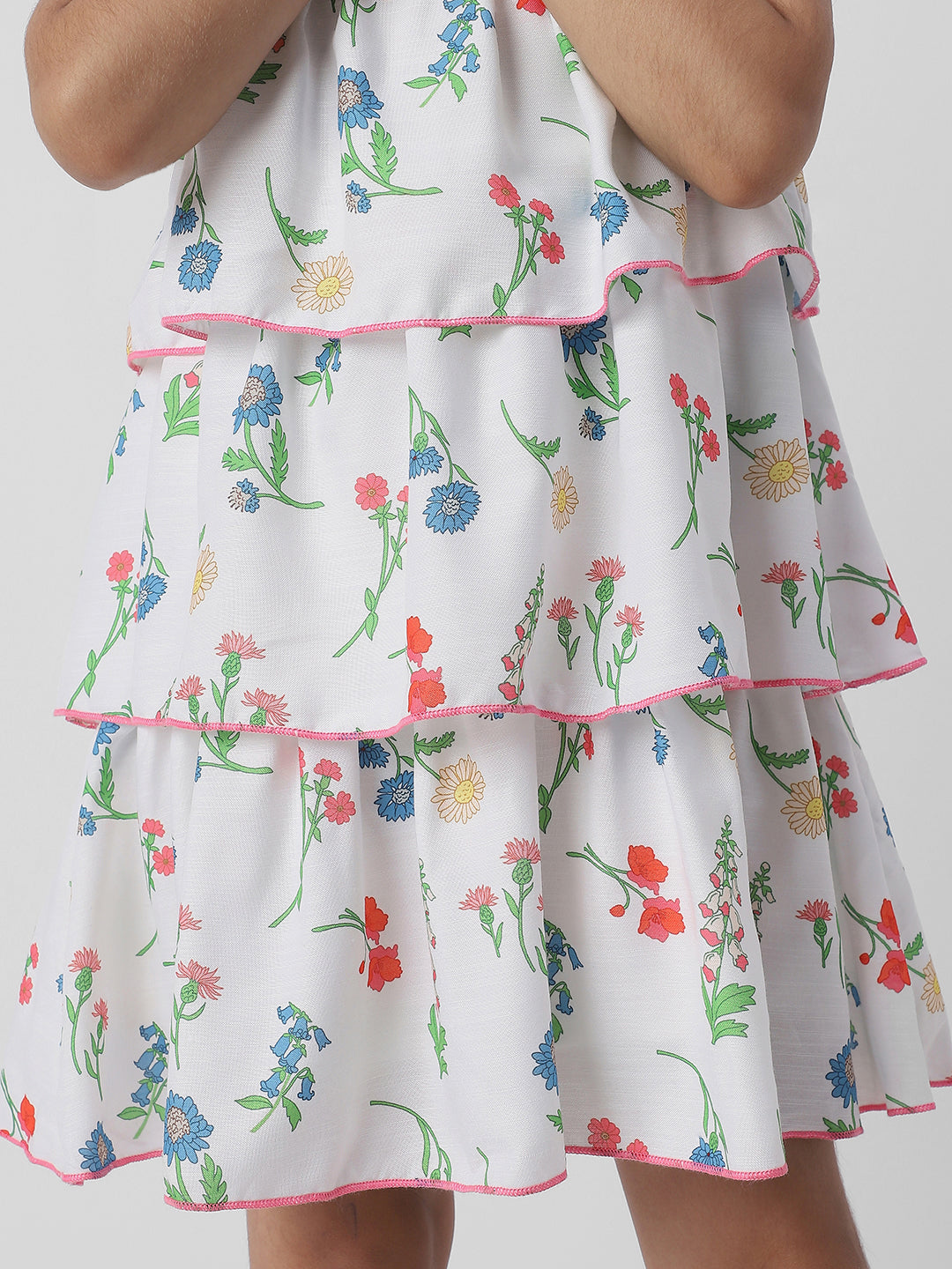 Nautinati Girls Floral AOP Tiered Frock