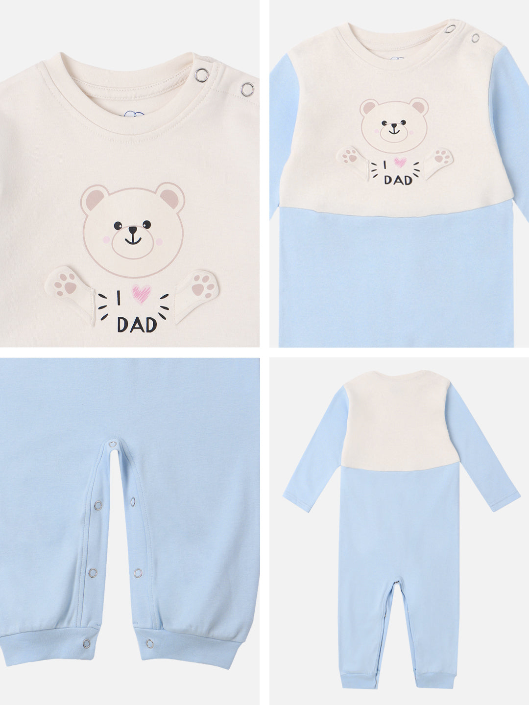 Nautinati Infants Premium Cotton Colourblock & Graphic Printed Sleepsuit