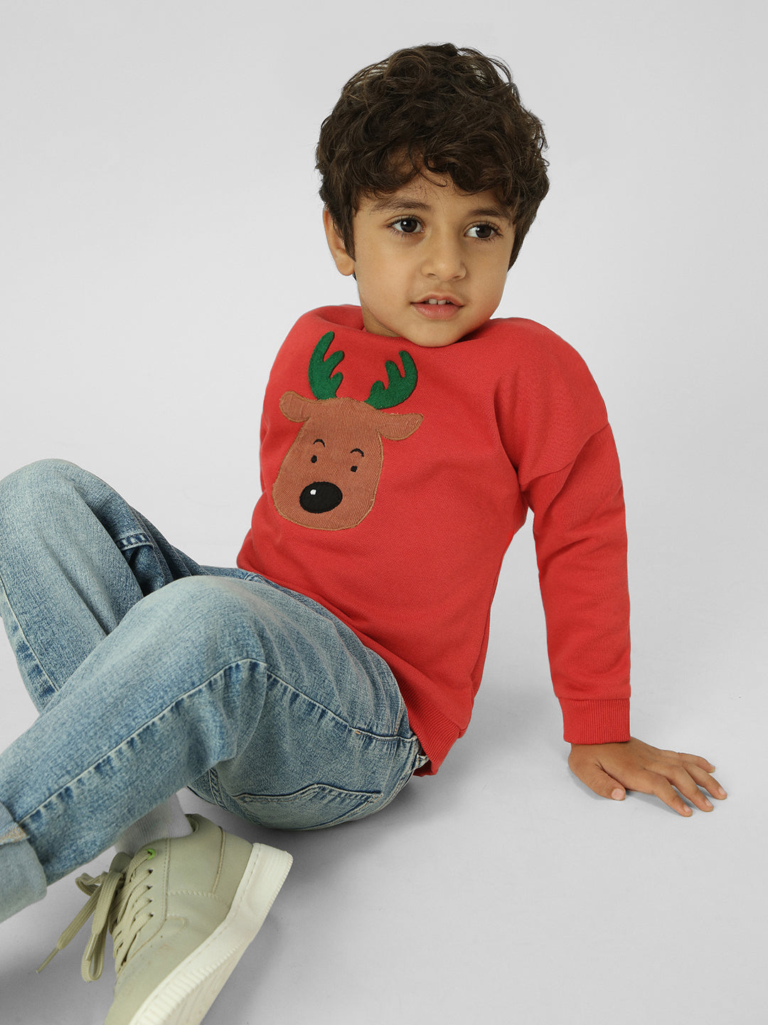 Boys Holiday-Themed Applique Design Sweatshirt