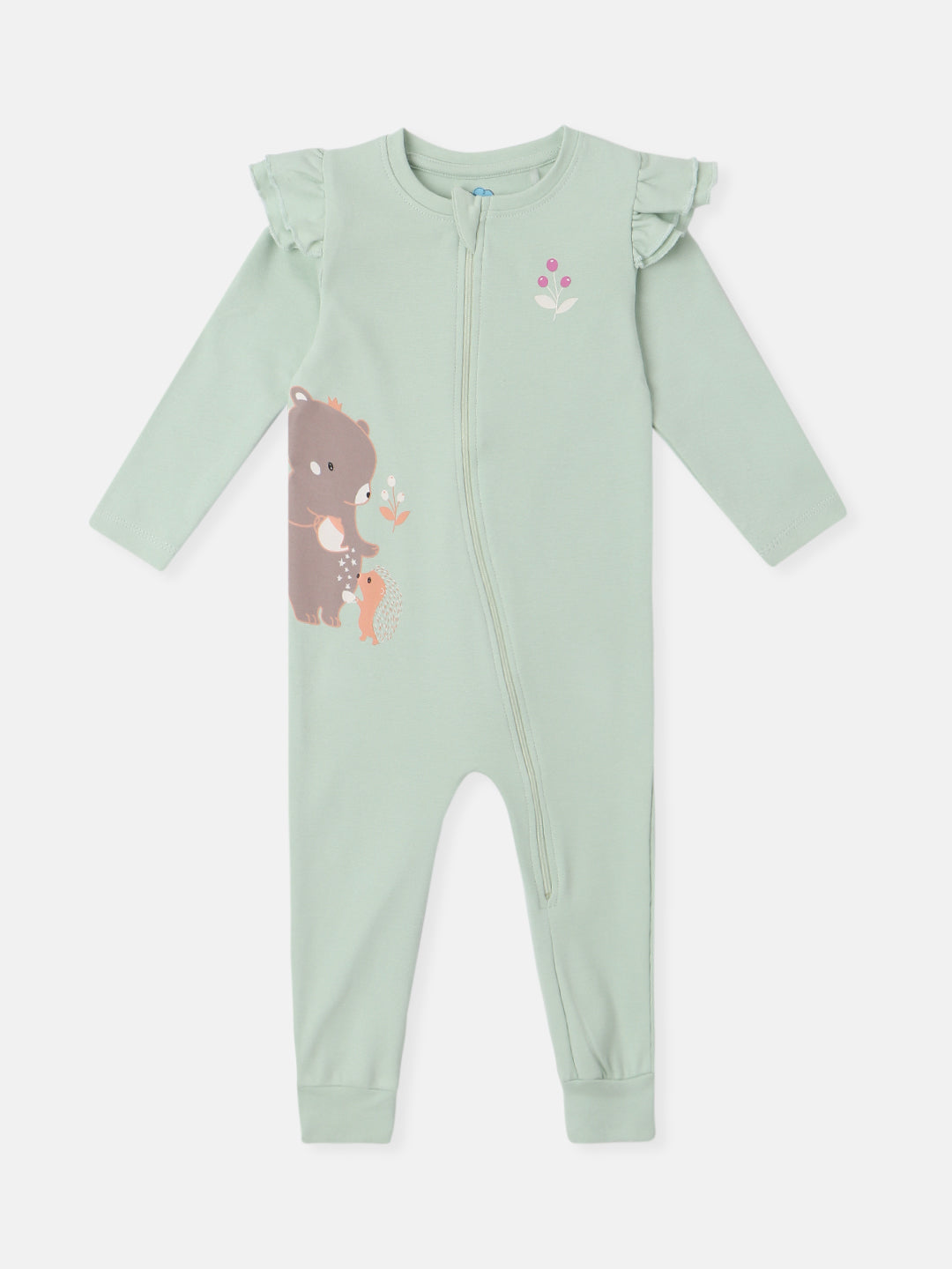 Nautinati Infant's Premium Cotton Graphic Printed Pack of 2 Sleepsuits