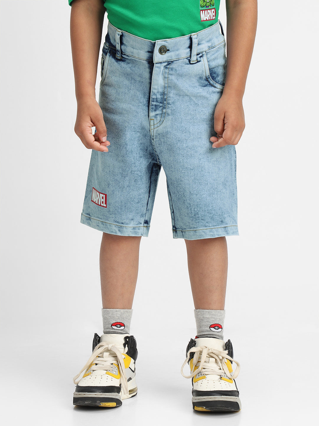 Nautinati Marvel T-shirt and Denim Shorts Set for Boys | Age 2 - 10 Years