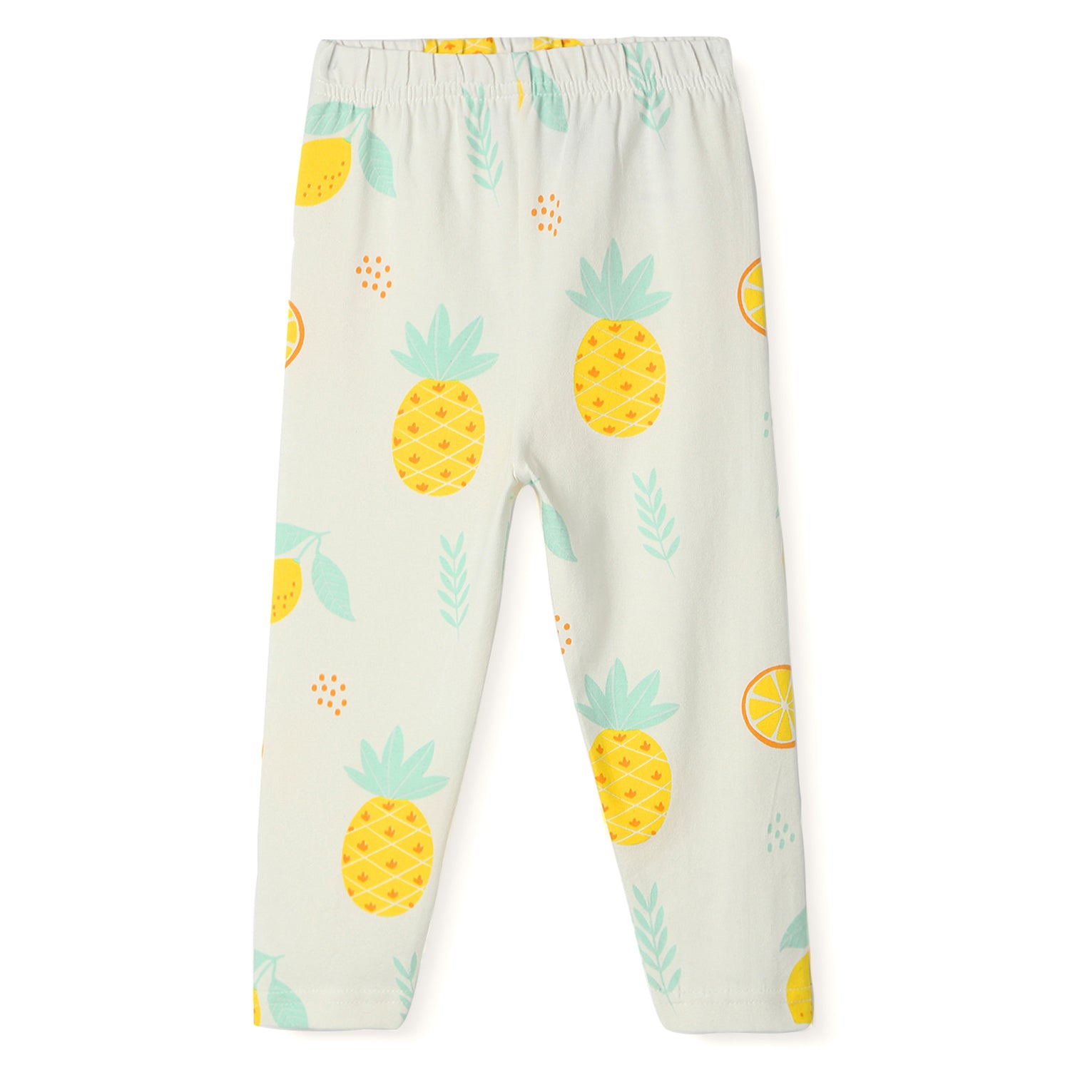 Nautinati Girls' Cotton All-over Pineapple Print Leggings
