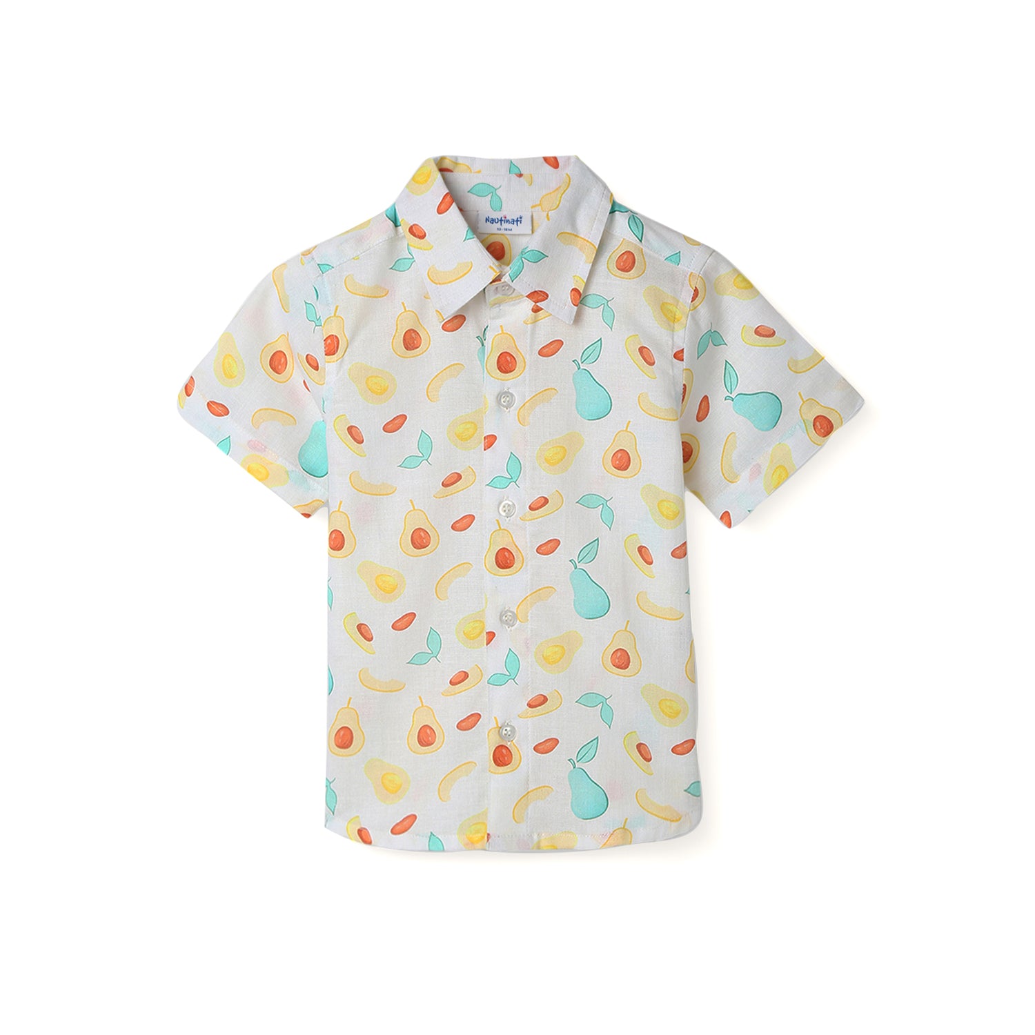 Nautinati Boys All-over Avocado Print Shirt |Cotton | Age 3 - 24 Months