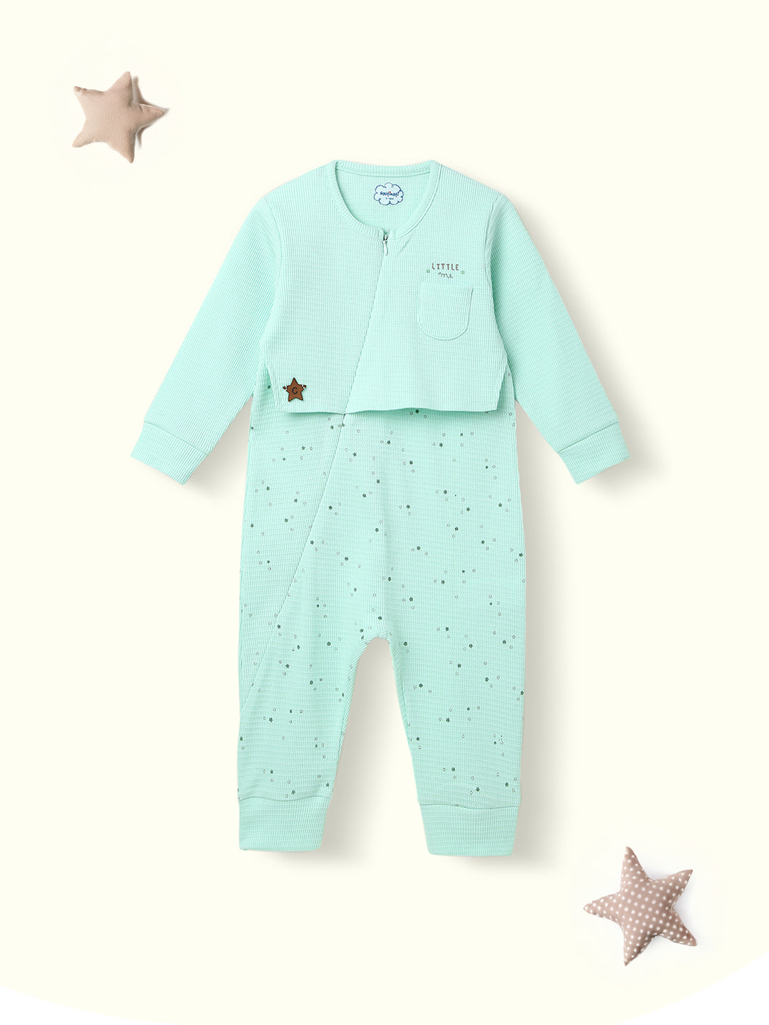 Infants AOP Cotton Bodysuit | Zipped Bodysuit for 0-2 Years