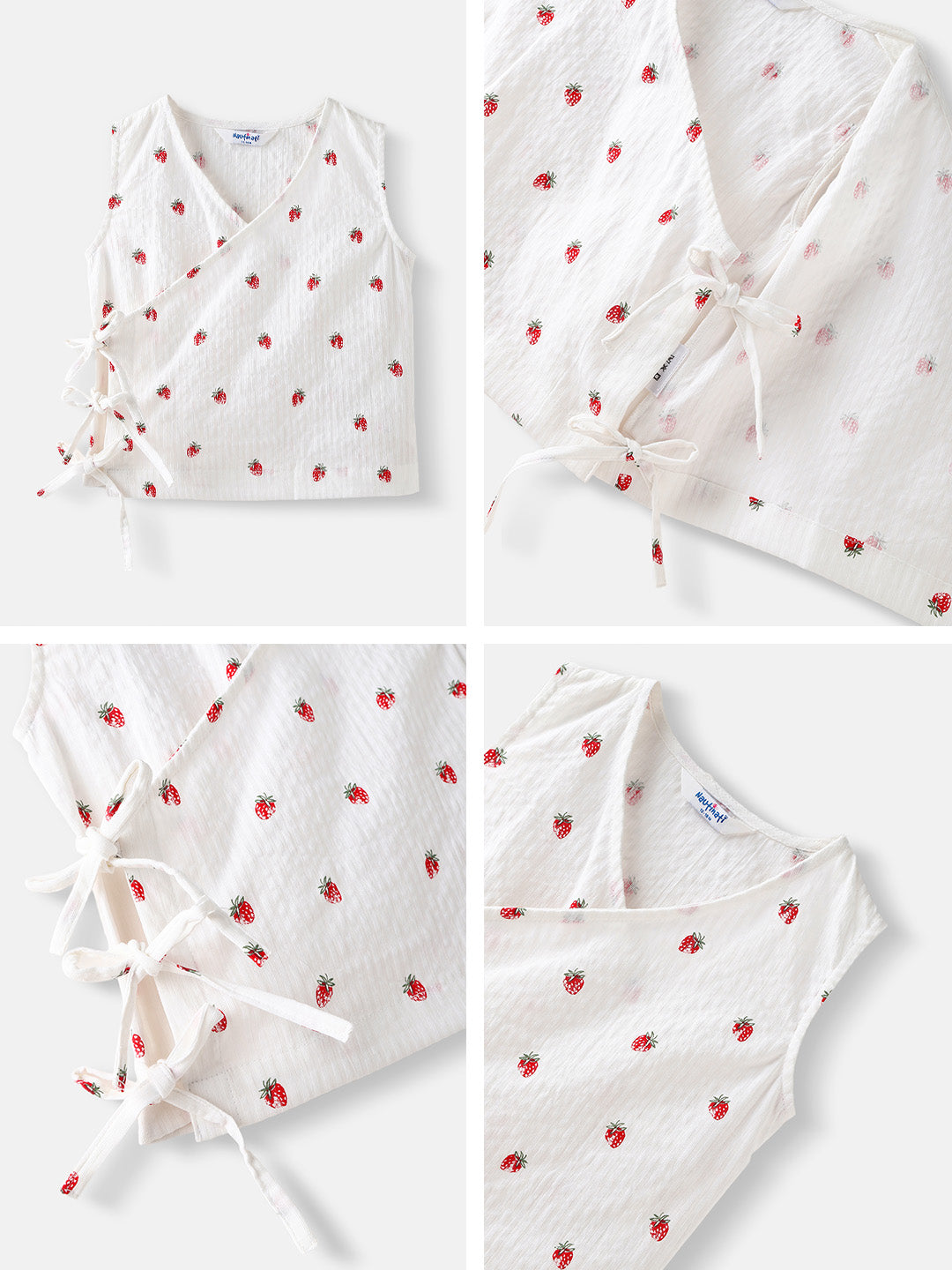 Nautinati Girls' Pack of 2 Cotton Printed Wrap V Neck Collar Jhabla