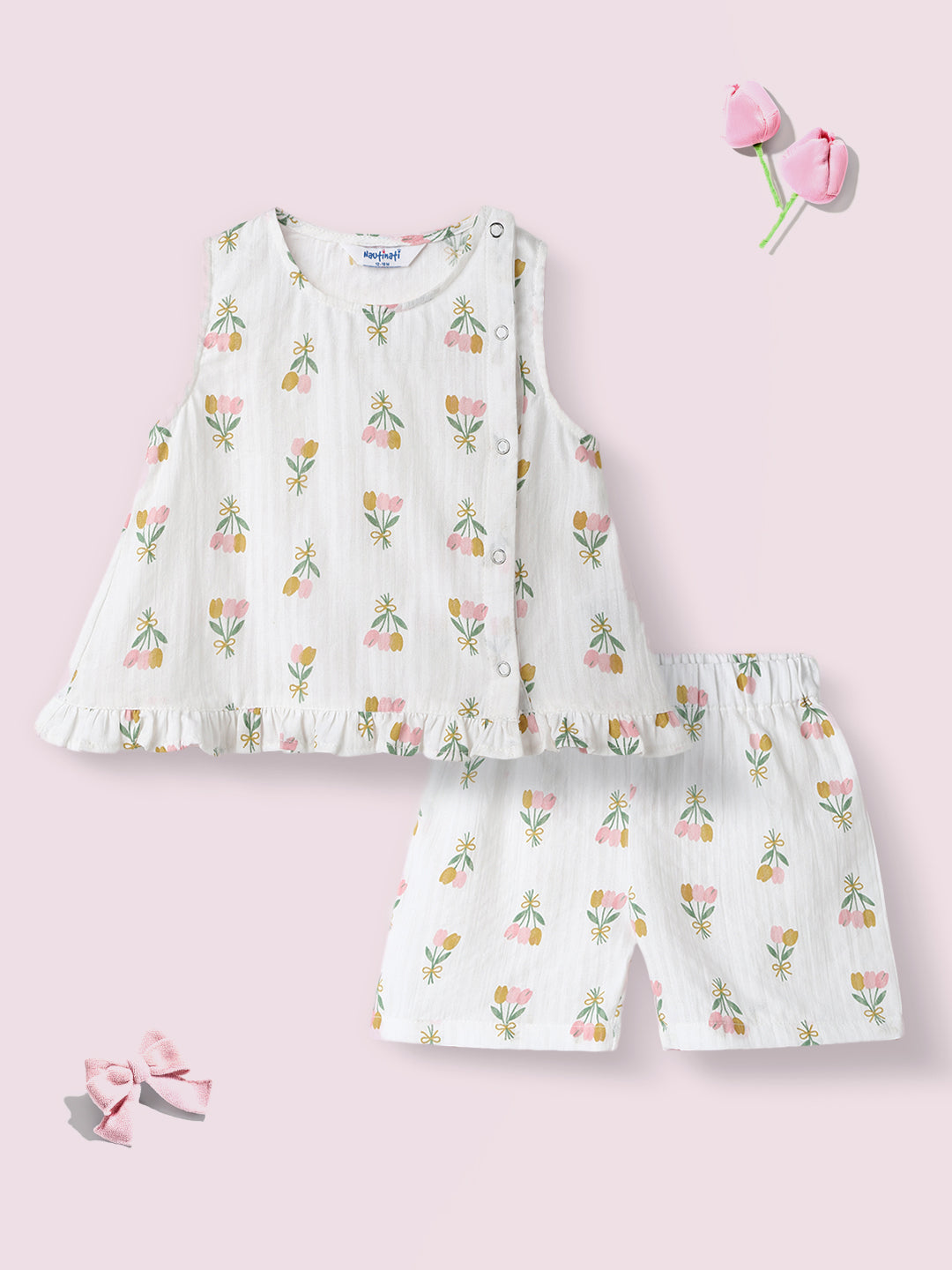 Nautinati Infant Boys' Patterened Muslin Cotton Clothing Set of Top and Pants