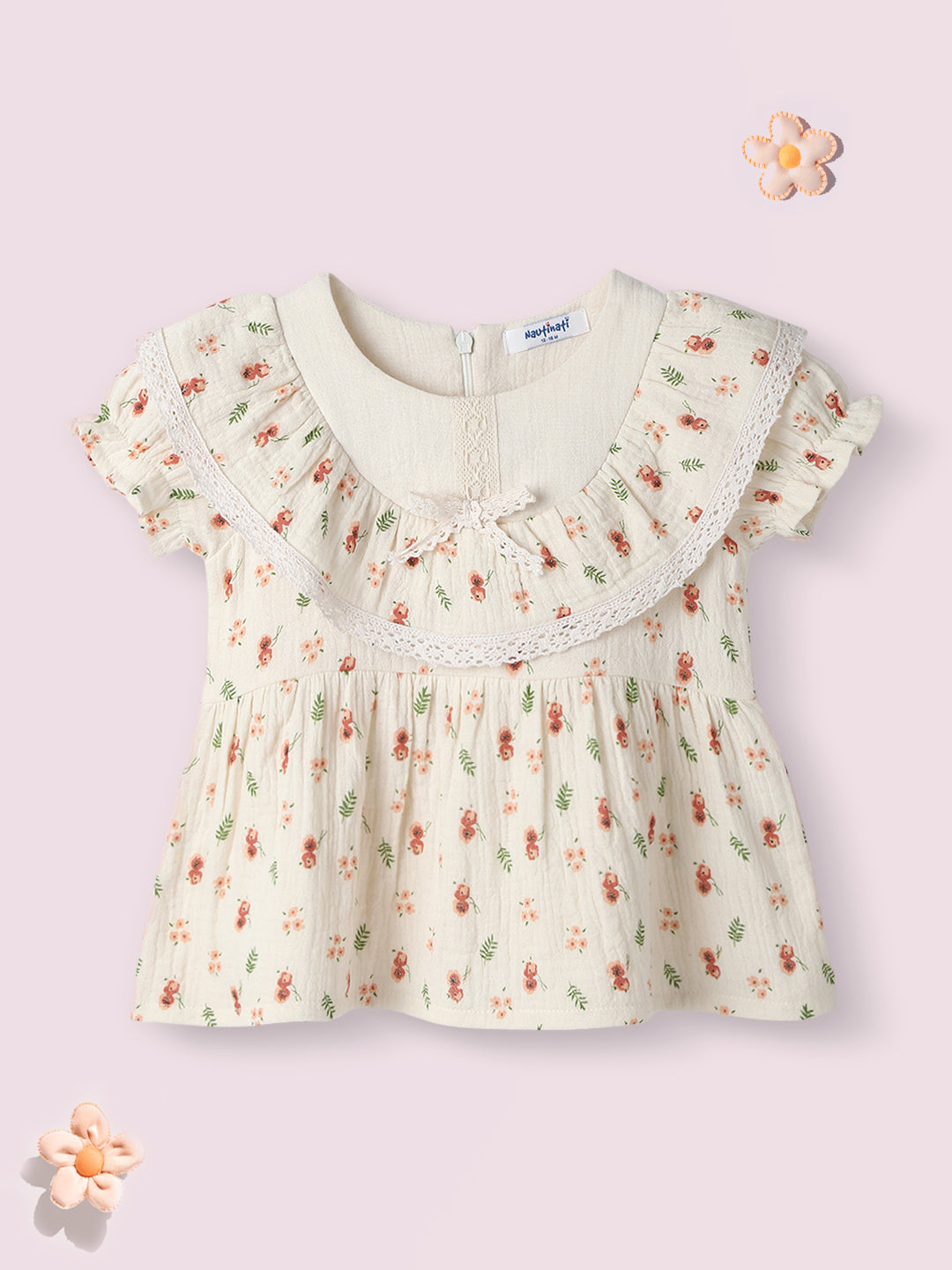 Nautinati Girls’ Floral Cotton Lace Dress