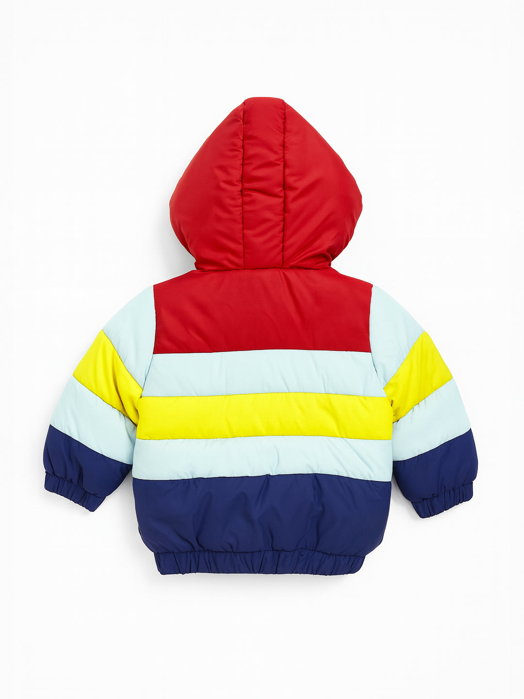 Nautinati Striped Multicolour Hooded Puffer Jacket for Boys