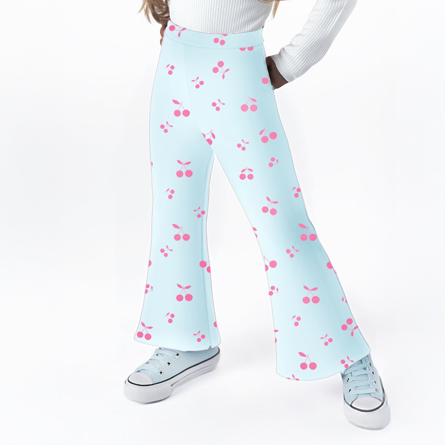 Nautinati's Girls' Cotton All-over Cherry Print Leggings