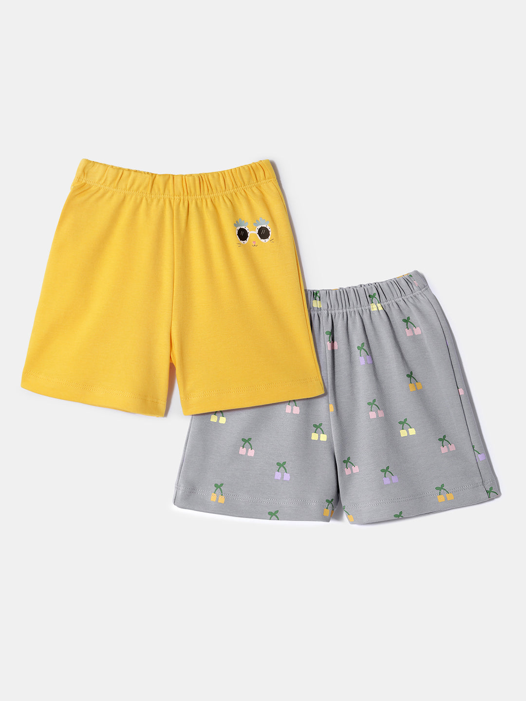 Nautinati Boys' 100% Cotton Shorts | Pigment Print | Pack of 2 | Age 0 - 2 Years