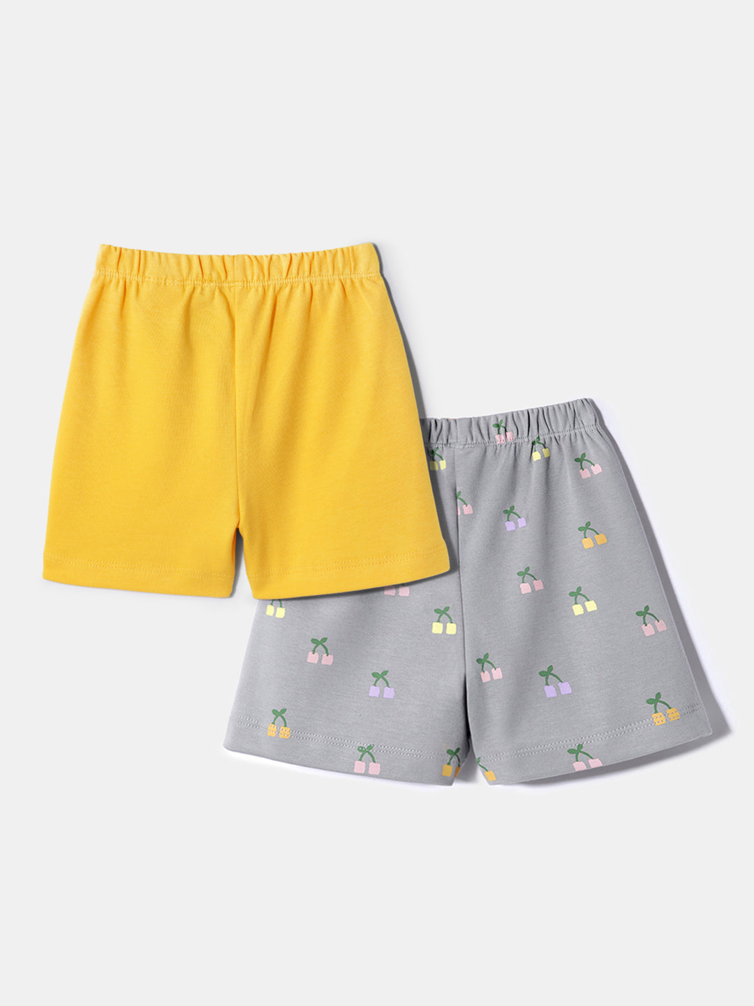 Nautinati Boys' 100% Cotton Shorts | Pigment Print | Pack of 2 | Age 0 - 2 Years
