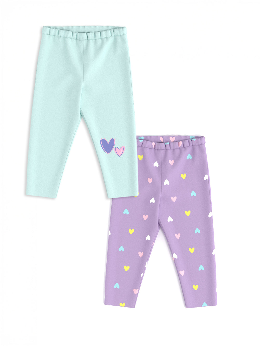 Nautinati's Girls' Cotton Pack of 2 Printed Leggings